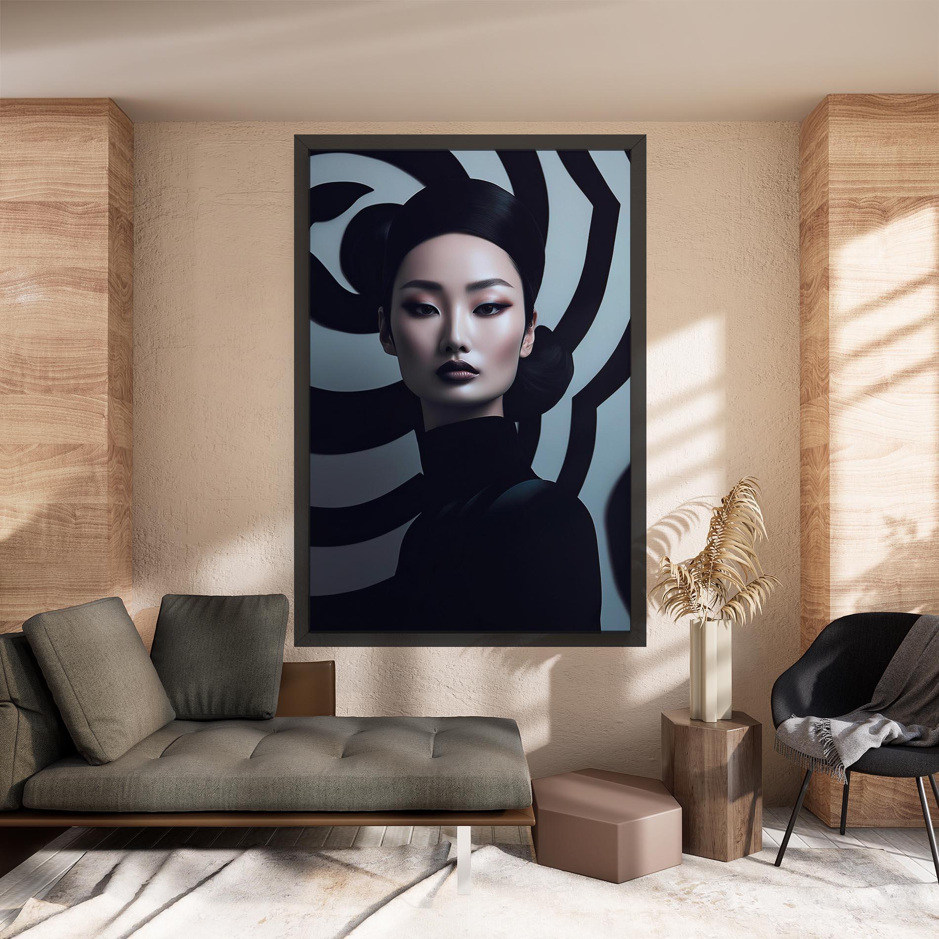 Leinwandbild Asiatic Black Outfit mockup 8