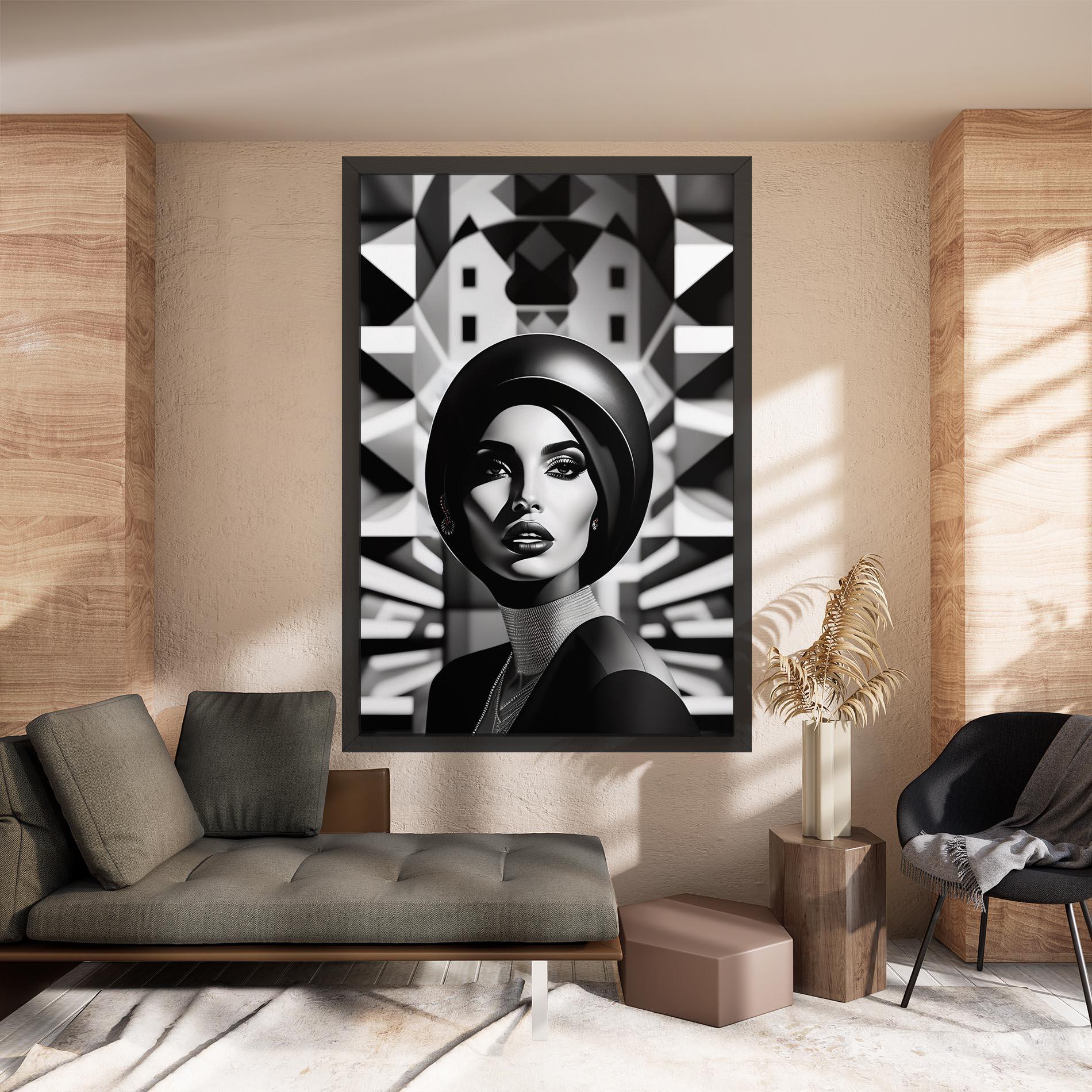 Leinwandbild Big Black Hat mockup 8