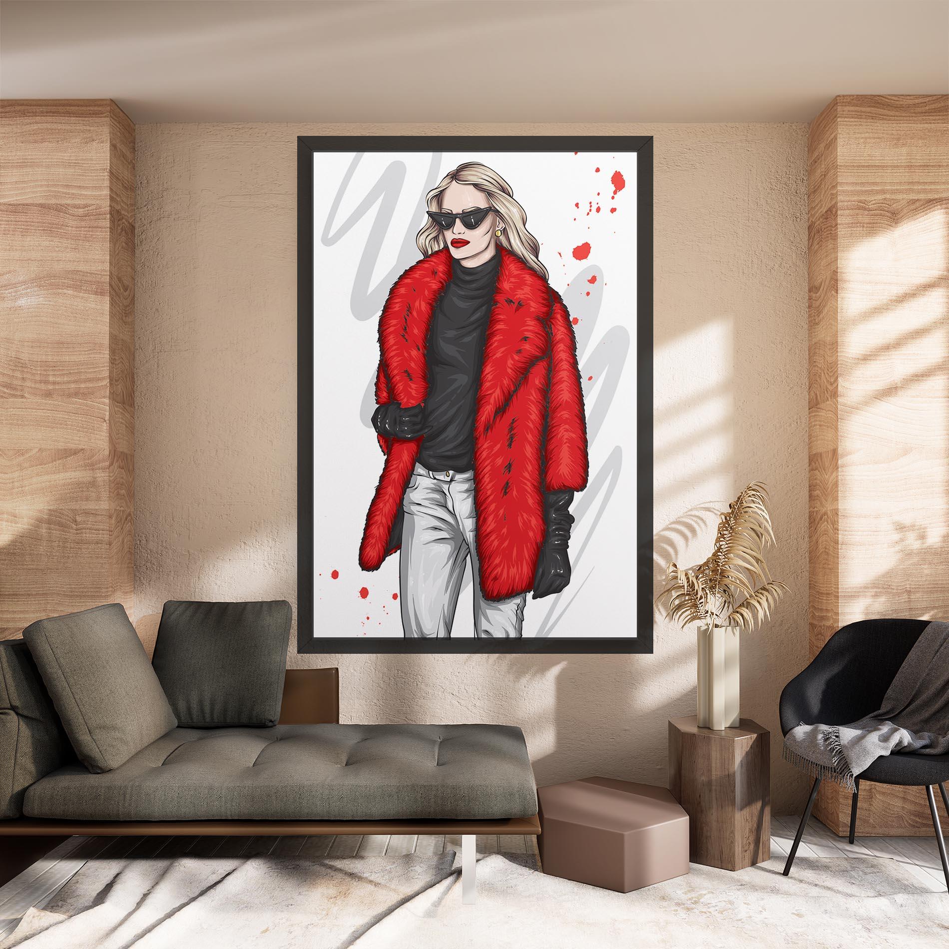 Leinwandbild Black Blouse Woman mockup 8