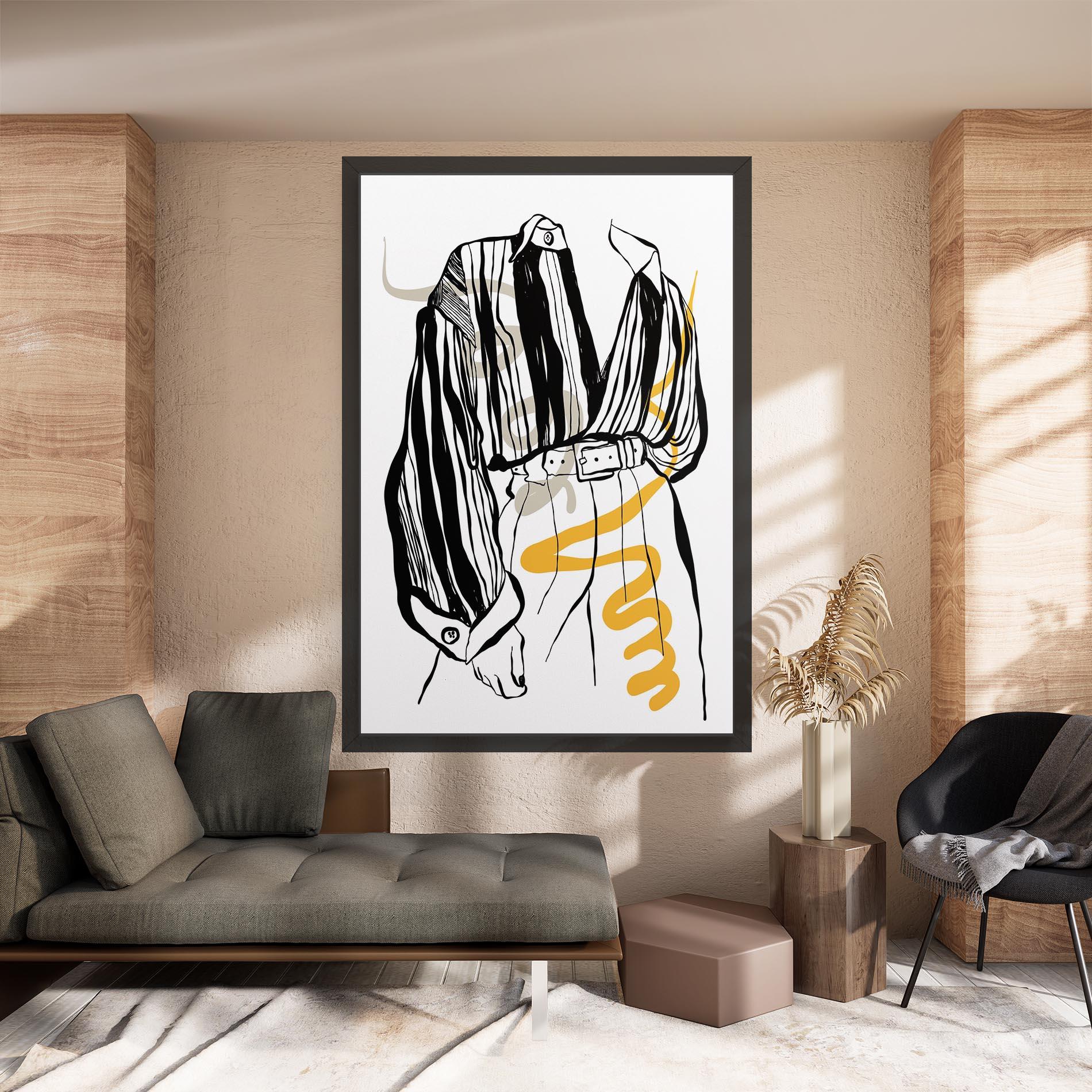 Leinwandbild Modern Outfit Line mockup 8