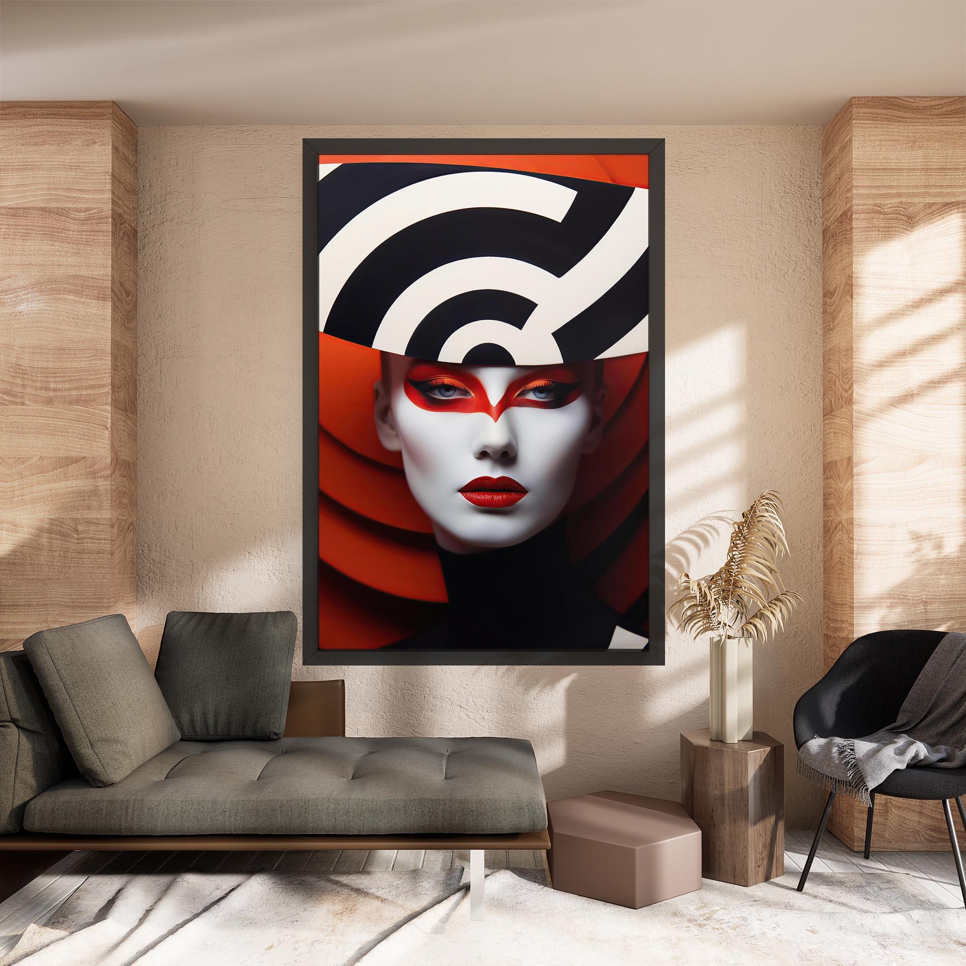 Leinwandbild Red Black Woman Art mockup 8