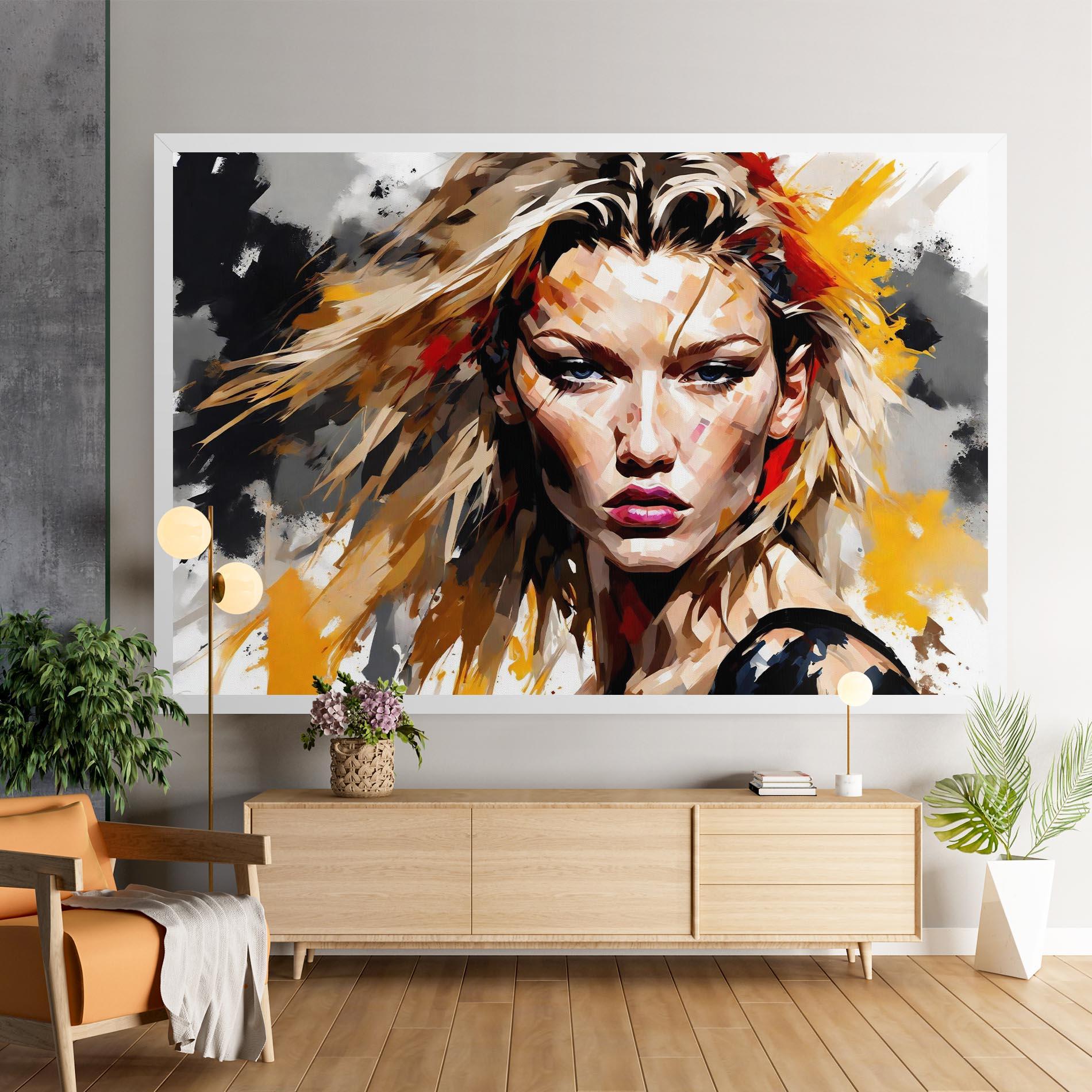Leinwandbild Blond Hair Splash mockup 9