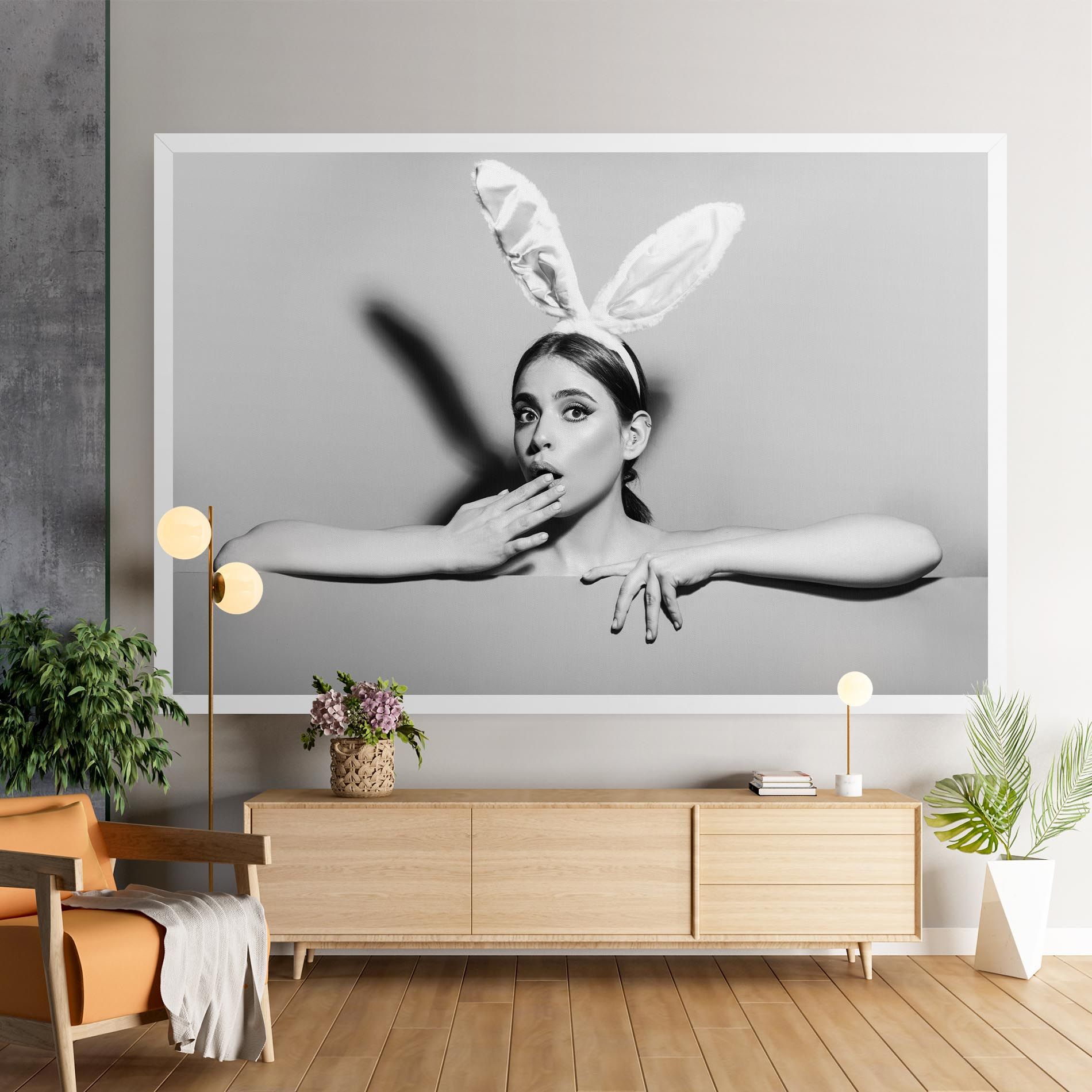 Bunny Ears Peeking mockup 9