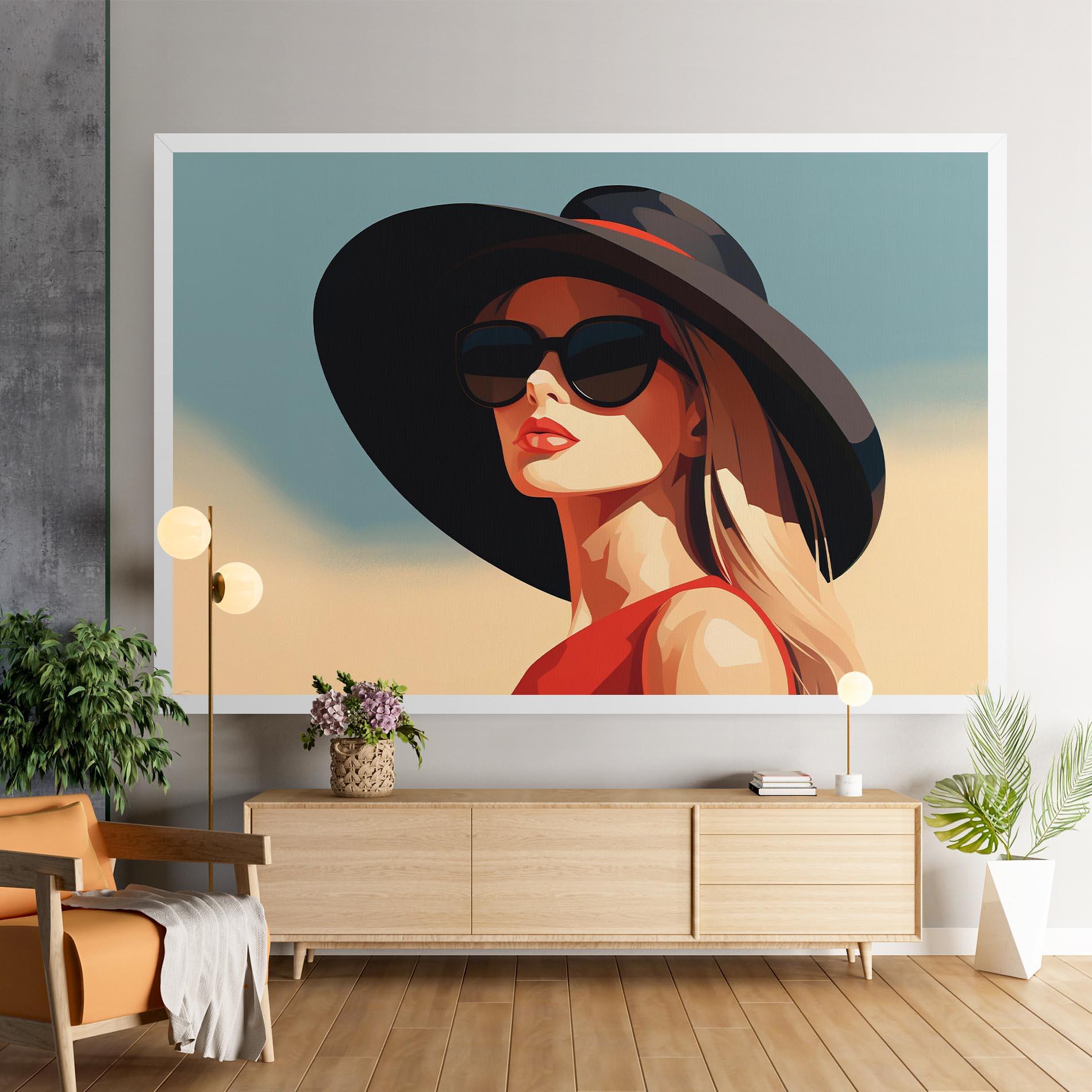 Leinwandbild Caucasian Glamor Model mockup 9
