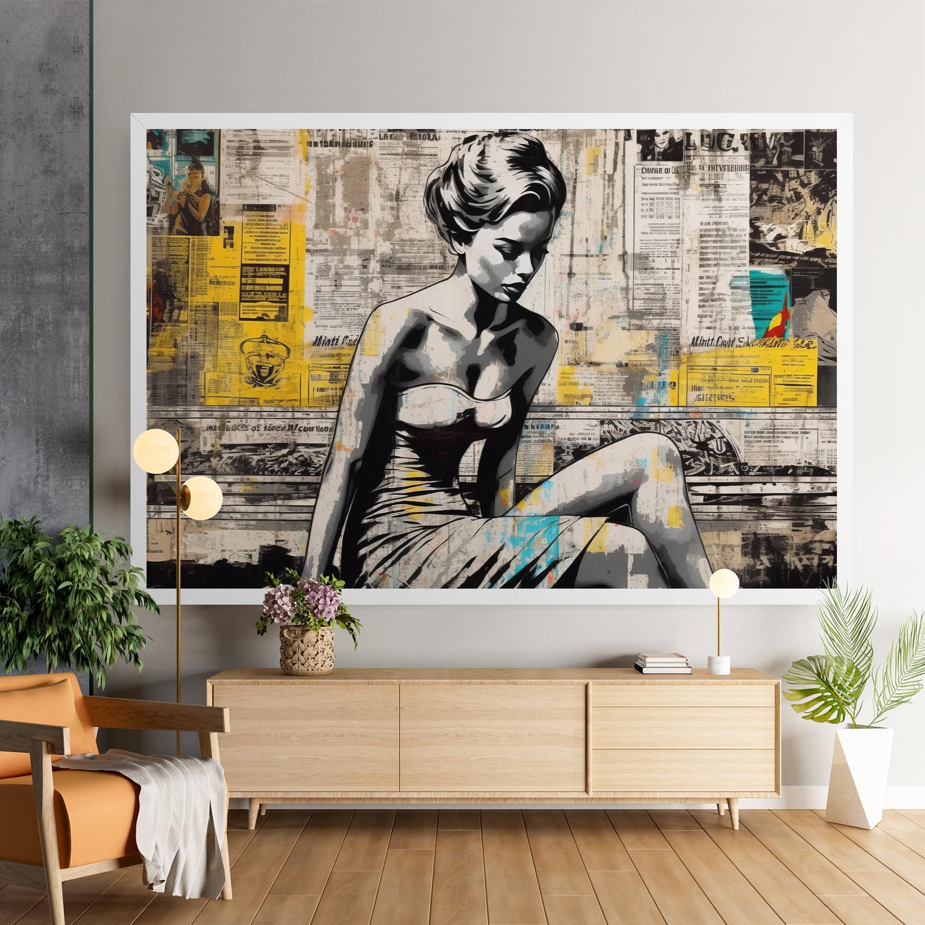 Newspaper Painting Girl mockup 9