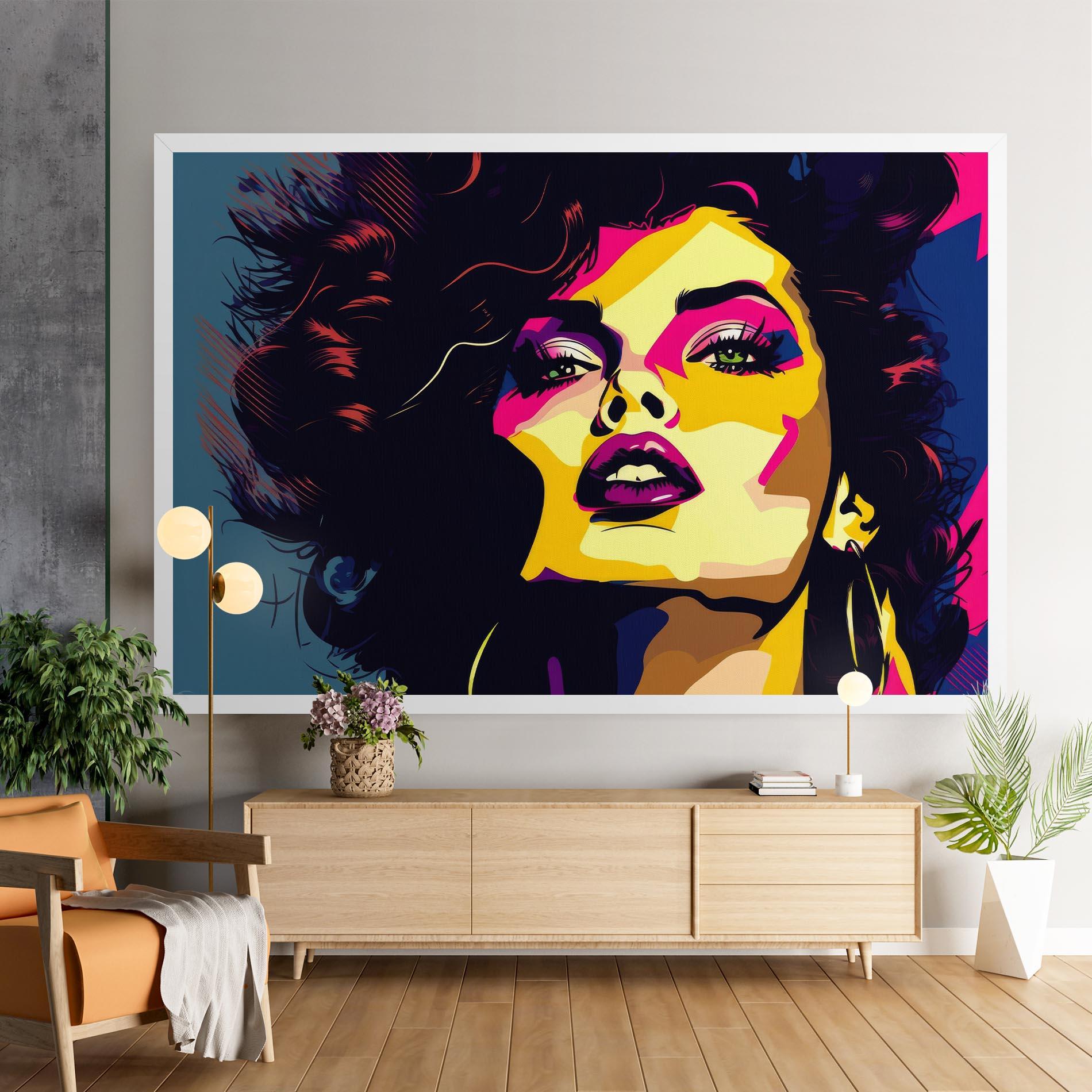 Leinwandbild Pop Art Portrait Woman mockup 9