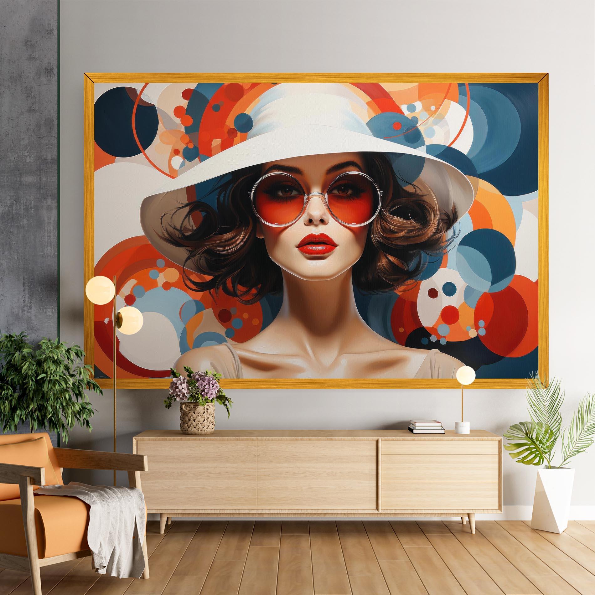 Leinwandbild Big Glasses Woman mockup 9