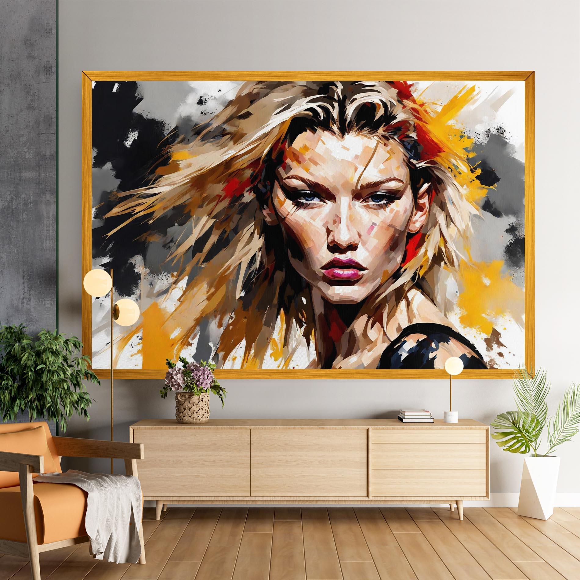 Leinwandbild Blond Hair Splash mockup 9