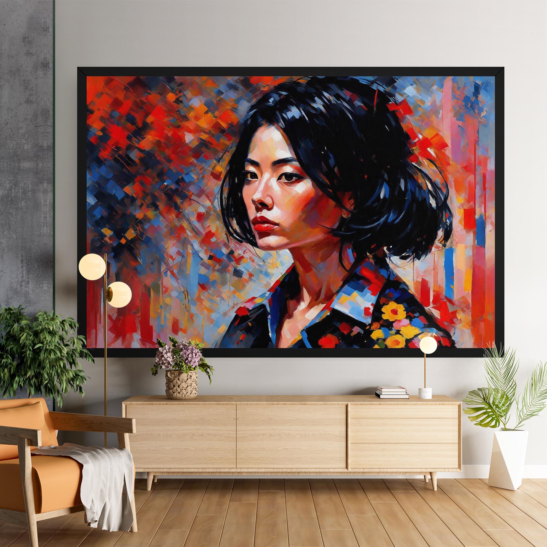 Leinwandbild Beautiful Asian Woman mockup 9