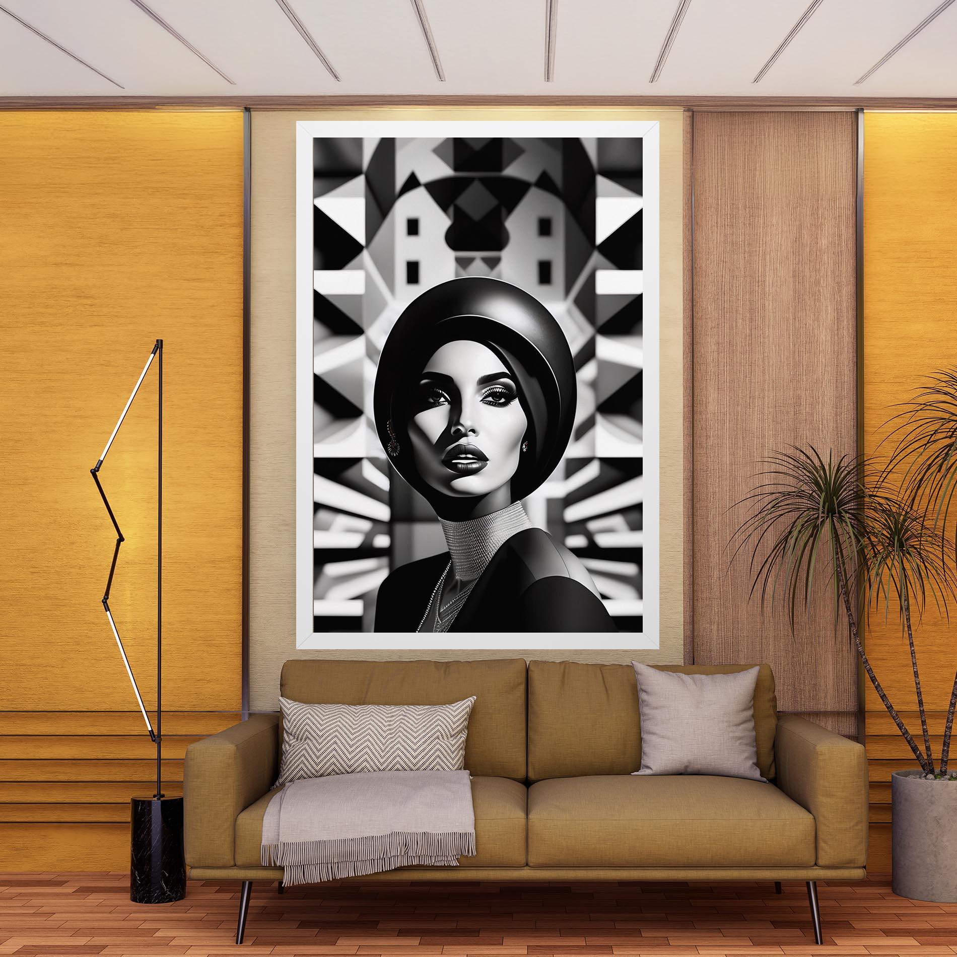 Leinwandbild Big Black Hat mockup 9