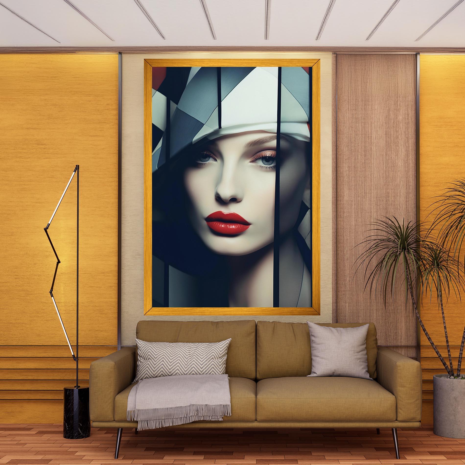 Leinwandbild Big Juicy Lips Woman mockup 9