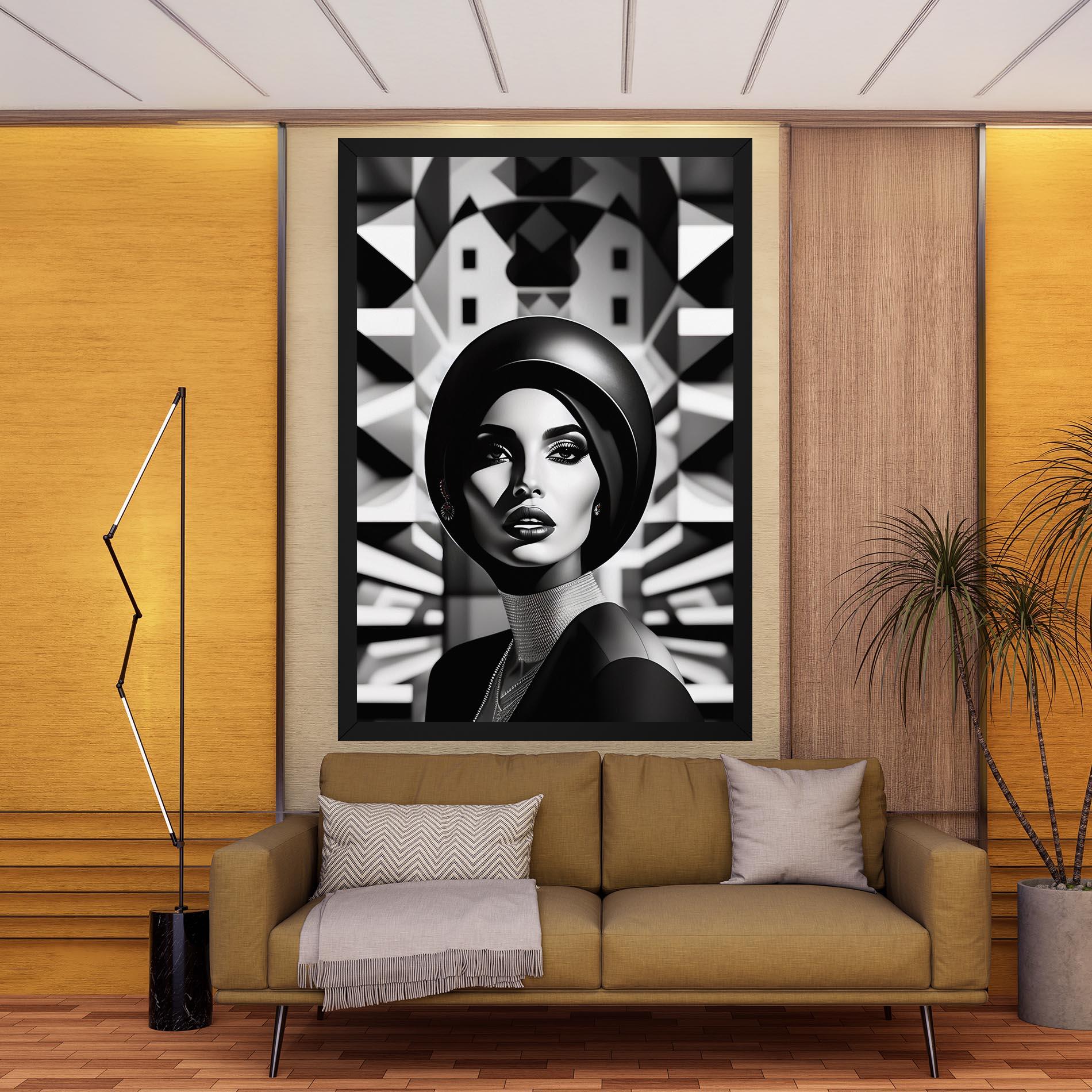 Leinwandbild Big Black Hat mockup 9