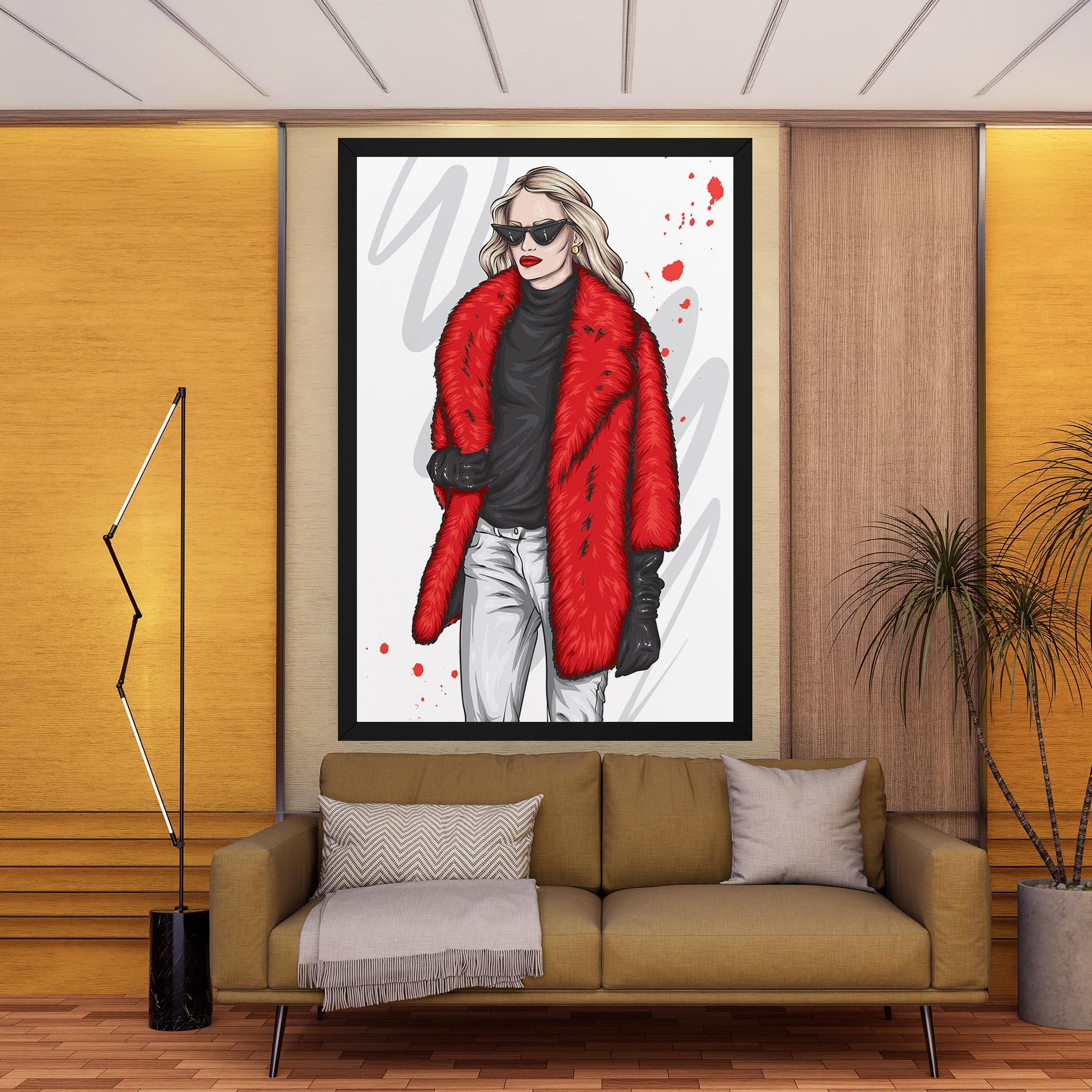 Leinwandbild Black Blouse Woman mockup 9