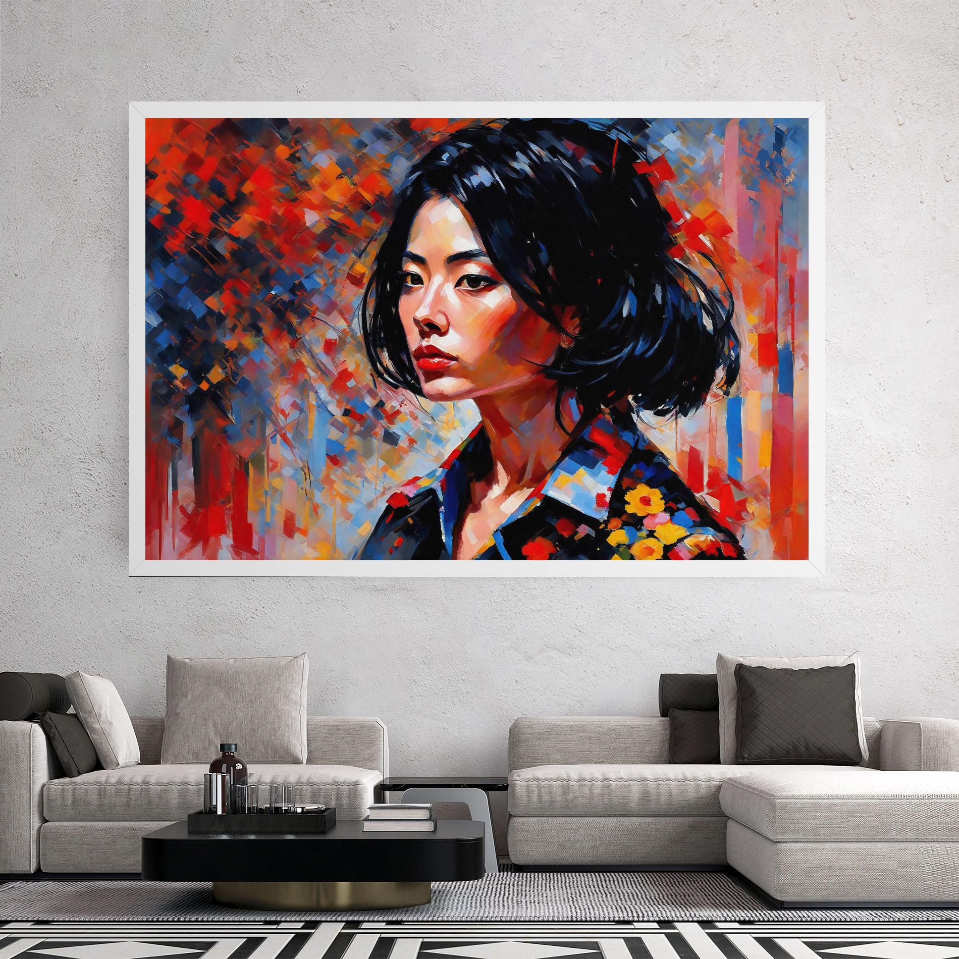 Leinwandbild Beautiful Asian Woman mockup 2
