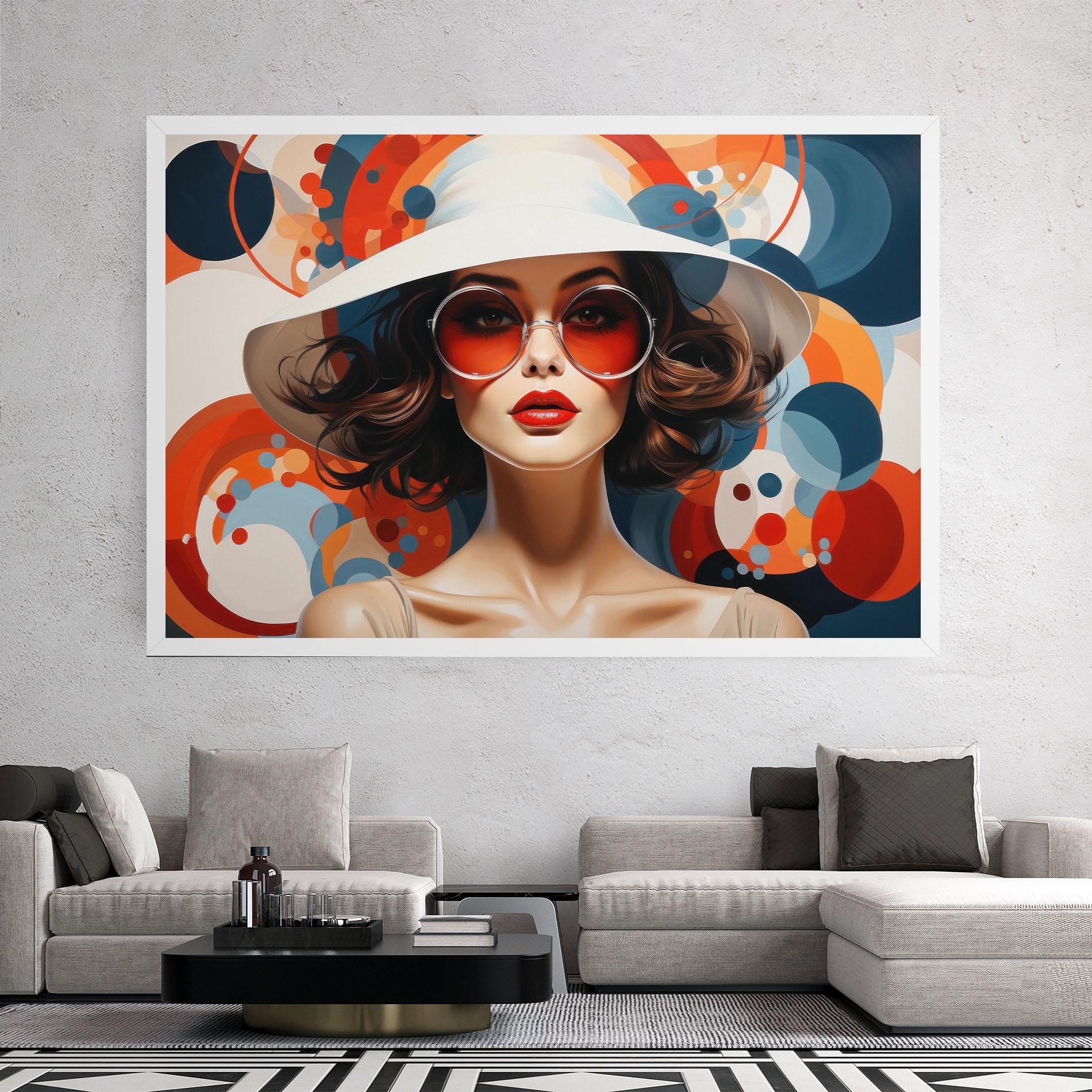 Leinwandbild Big Glasses Woman mockup 2