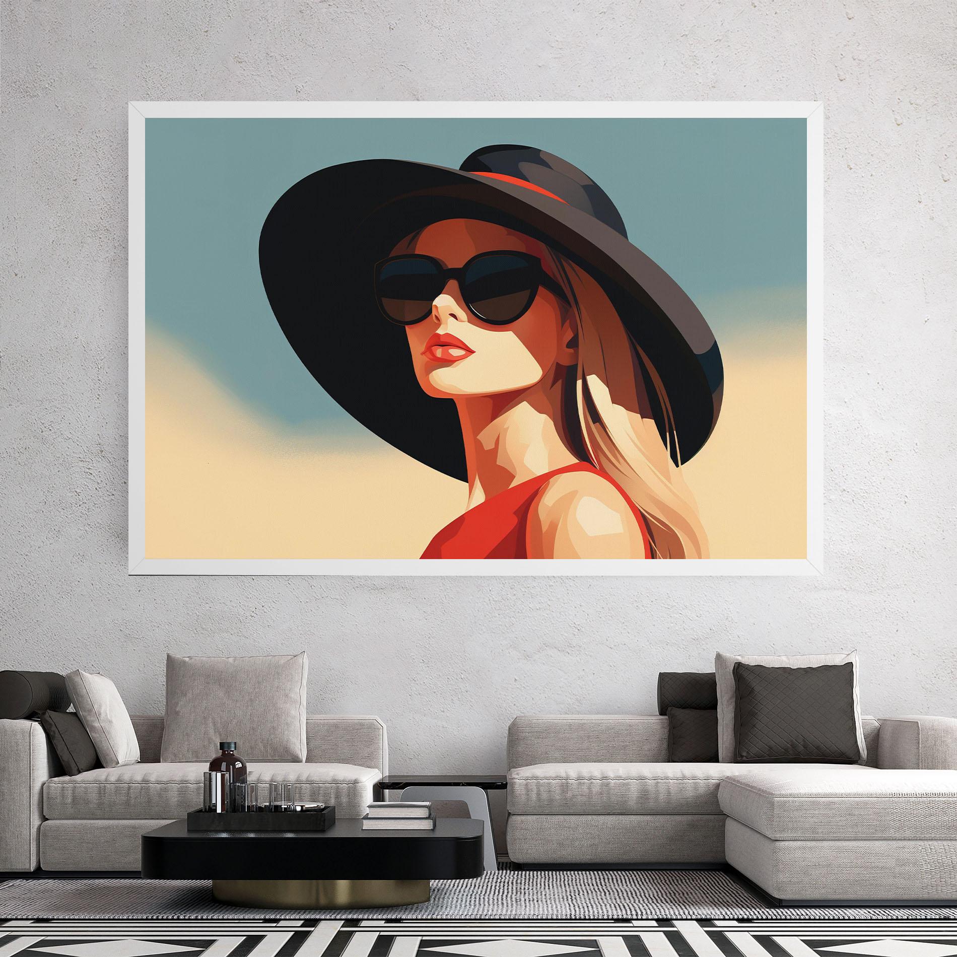 Leinwandbild Caucasian Glamor Model mockup 2