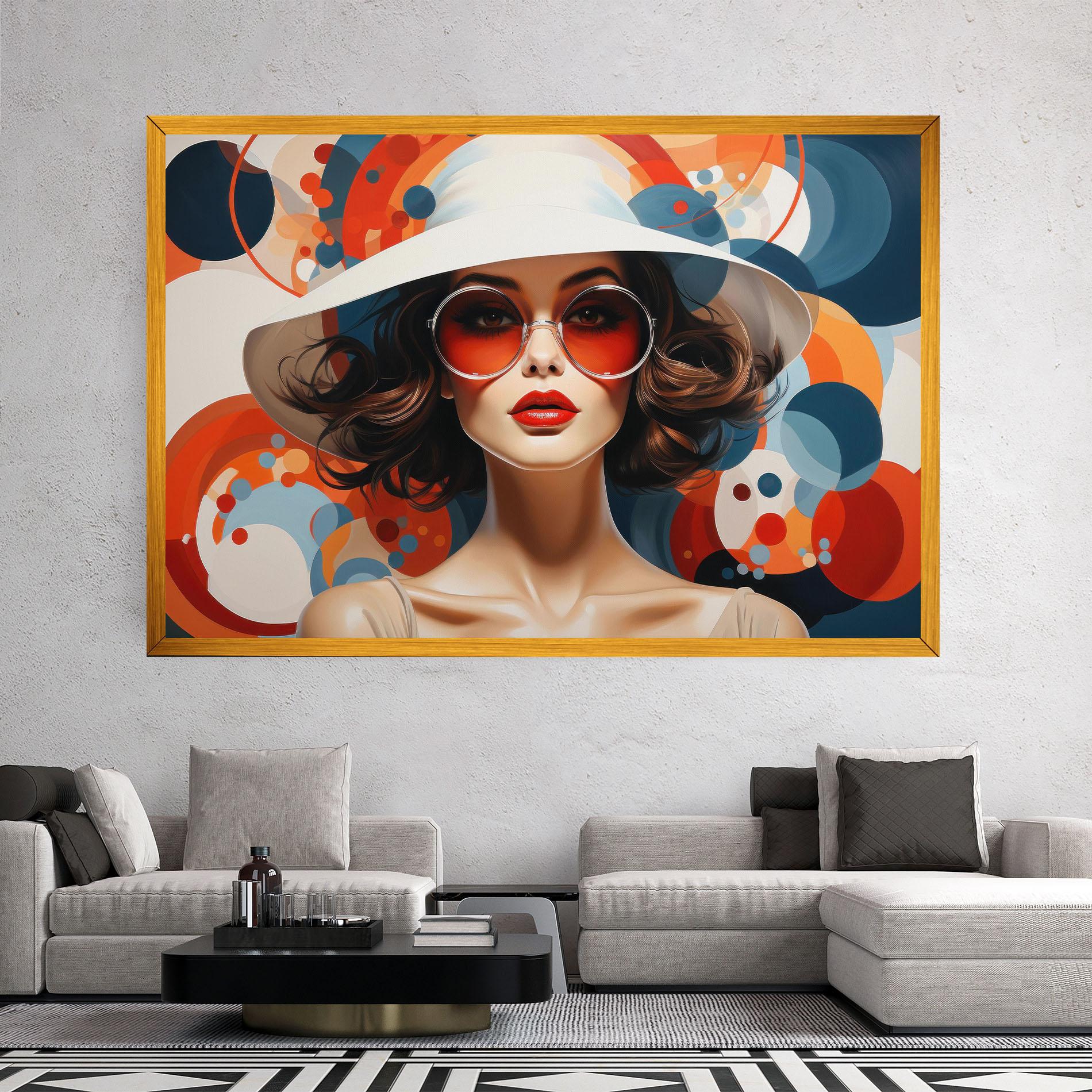 Leinwandbild Big Glasses Woman mockup 2