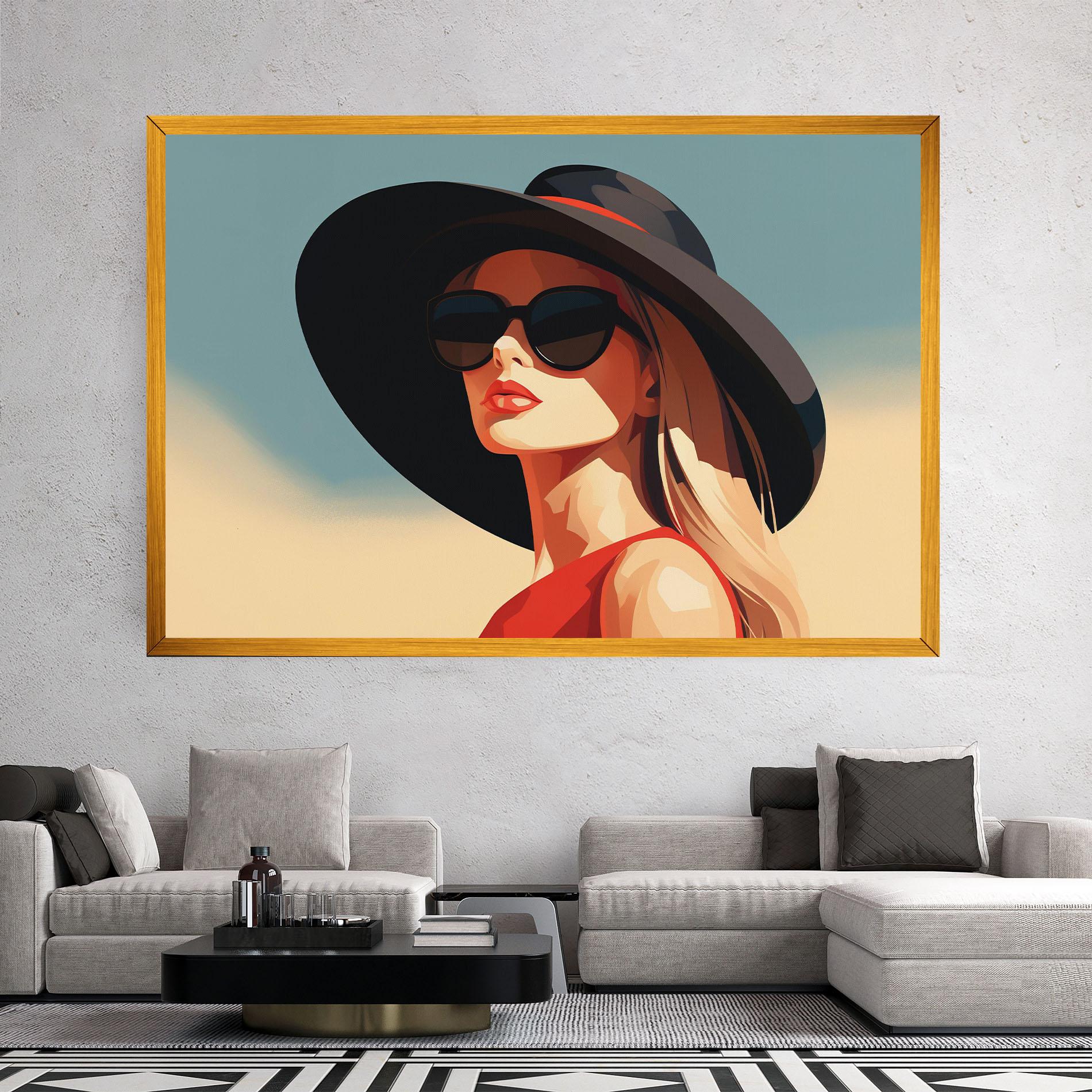 Leinwandbild Caucasian Glamor Model mockup 2