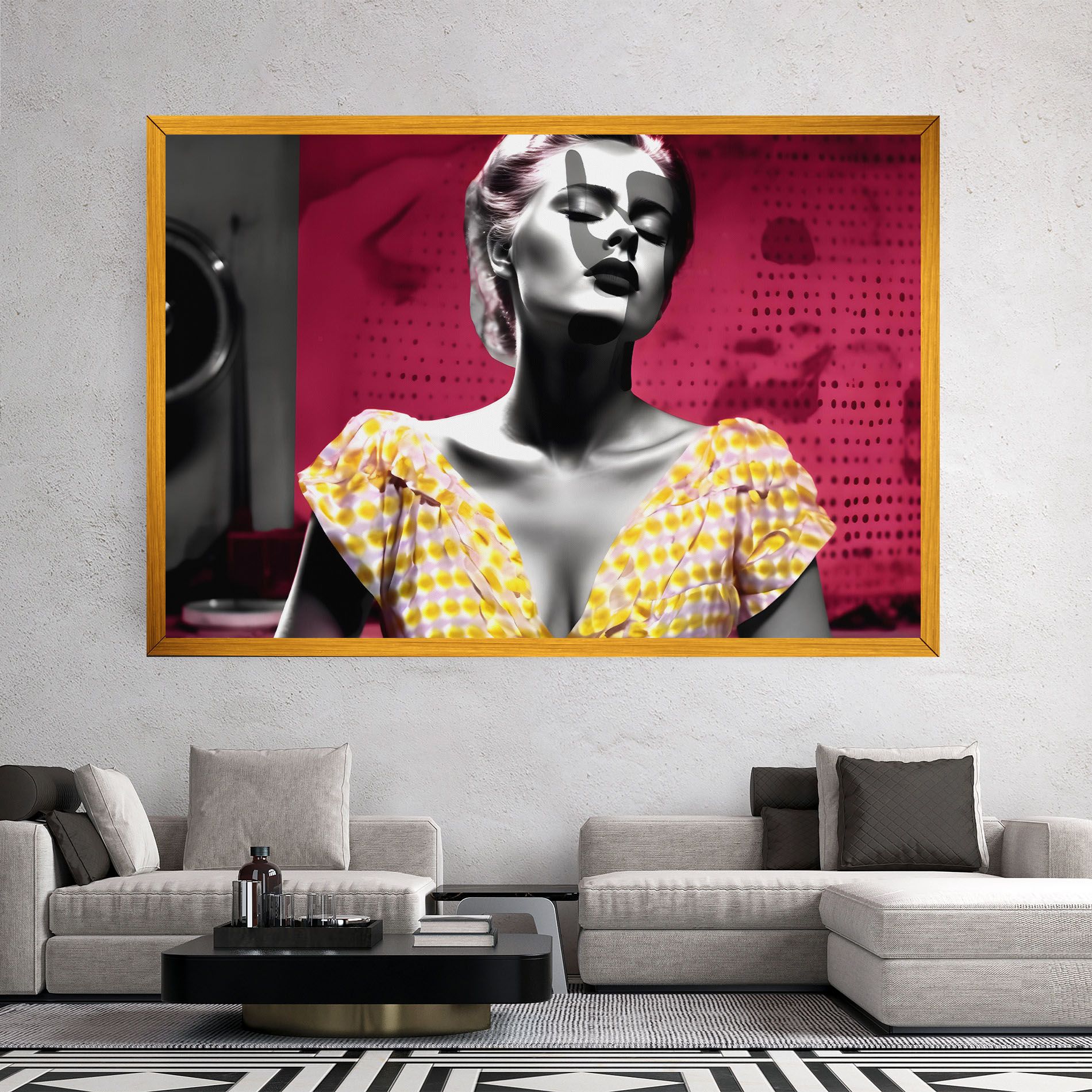 Yellow Dress On Pink mockup 2