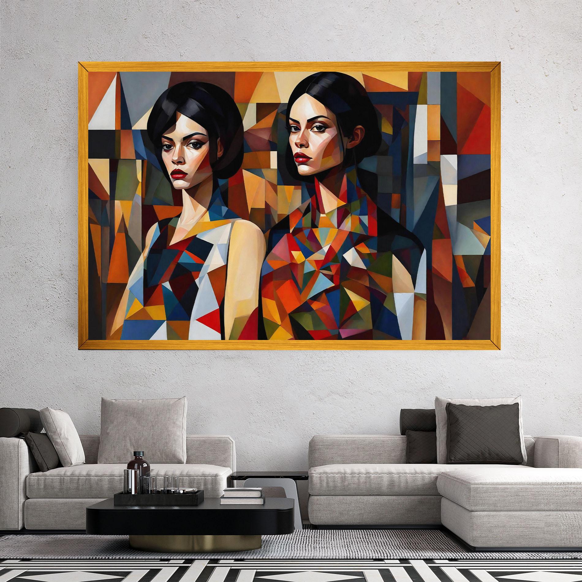 Leinwandbild Young Abstract Women mockup 2