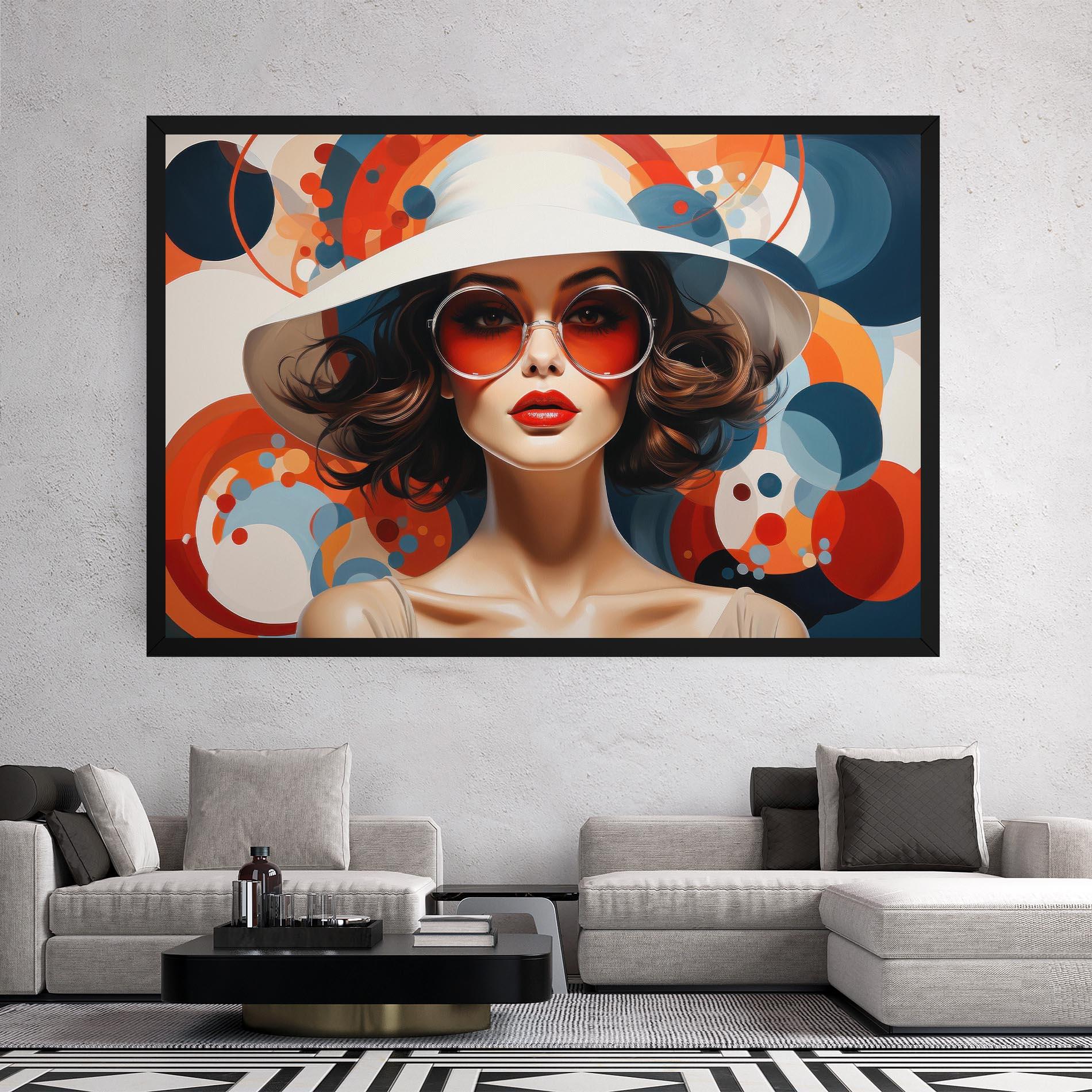 Leinwandbild Big Glasses Woman mockup 2