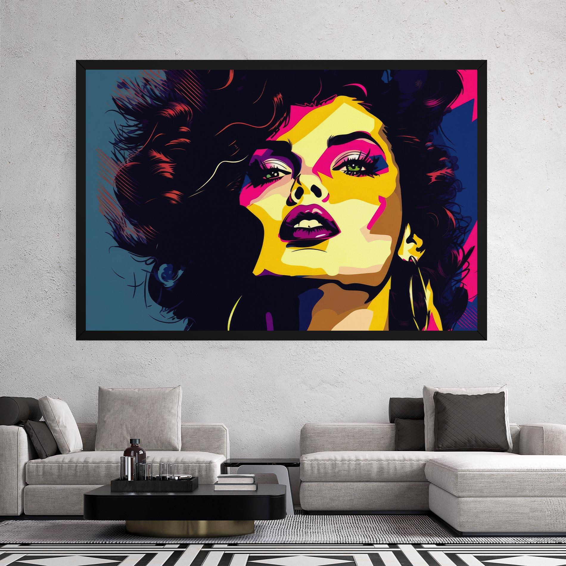 Leinwandbild Pop Art Portrait Woman mockup 2