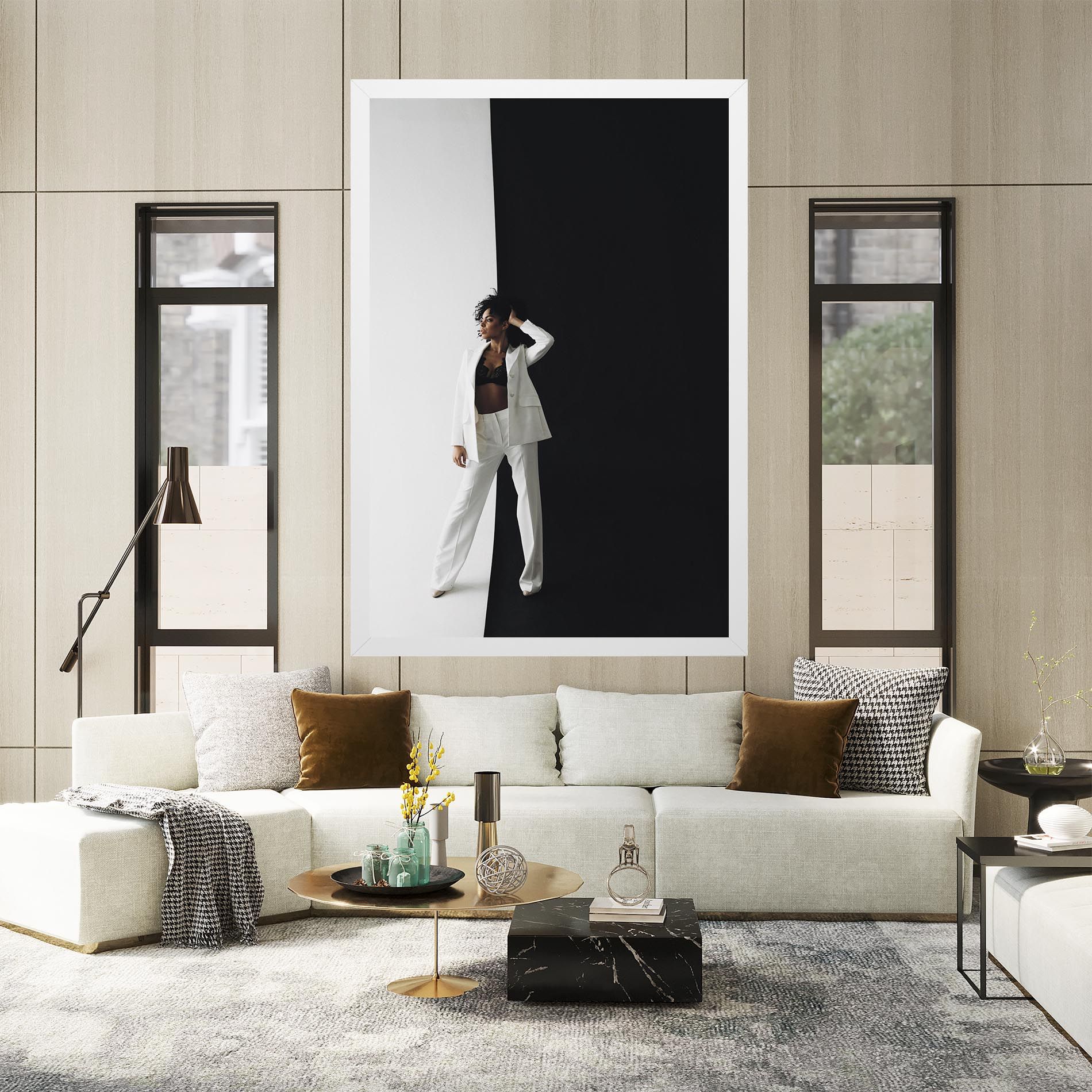 African Girl White Outfit mockup 2