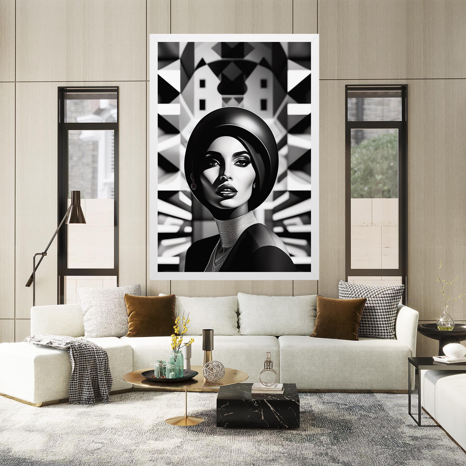 Leinwandbild Big Black Hat mockup 2