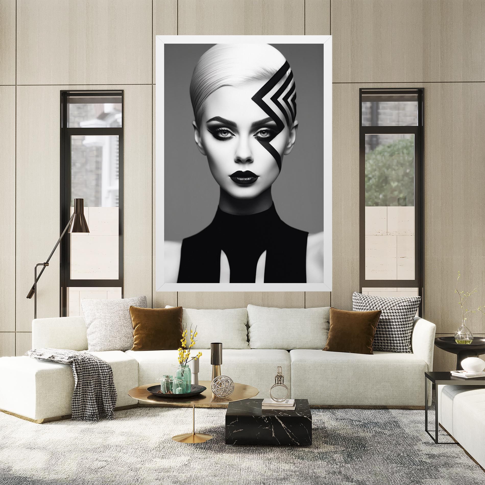 Black Lines On Face mockup 2