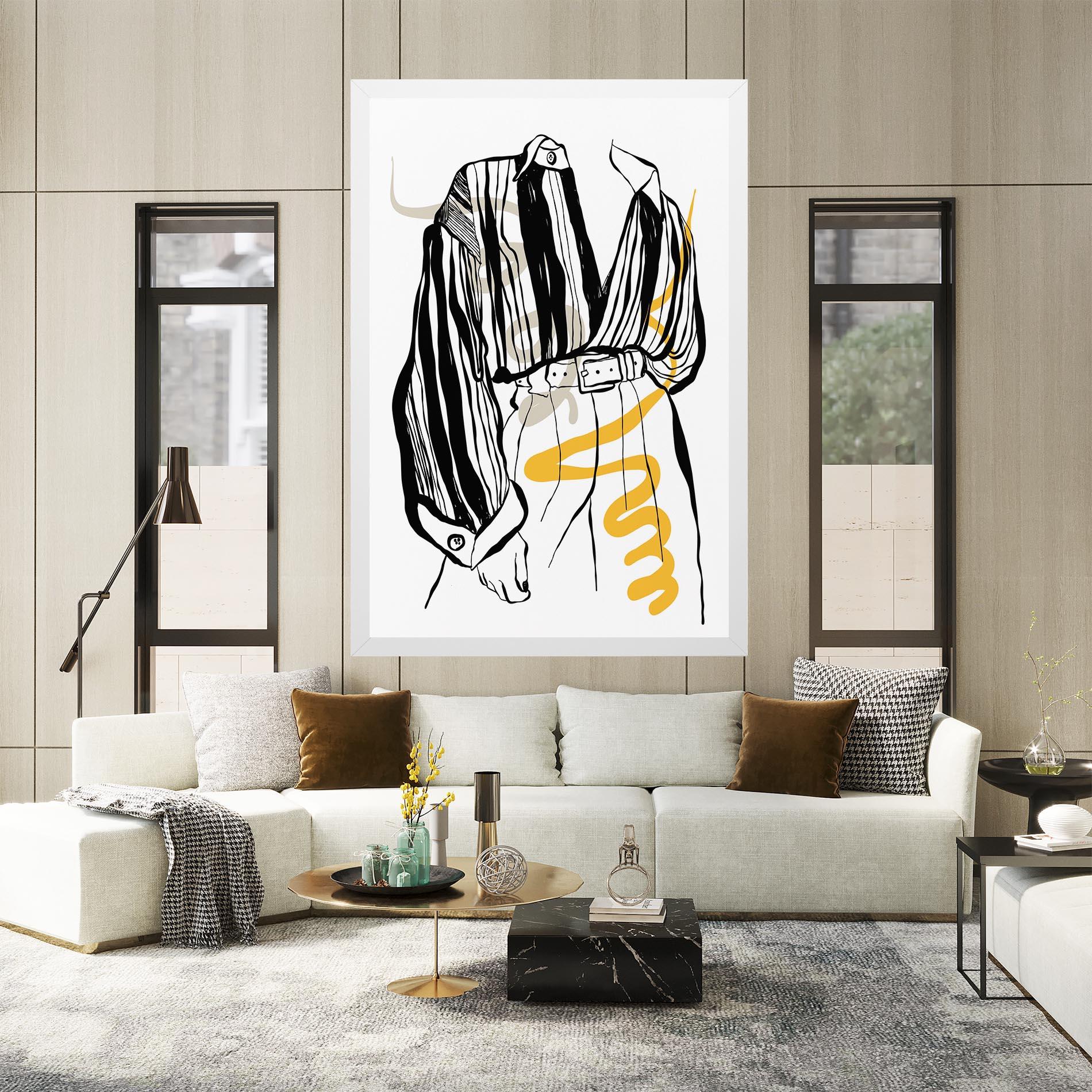 Leinwandbild Modern Outfit Line mockup 2