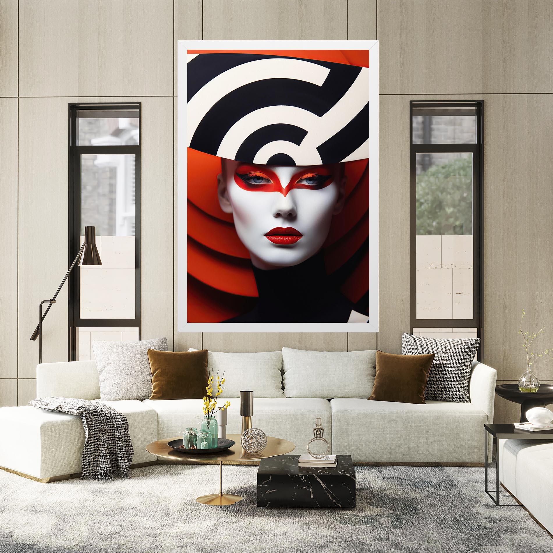 Leinwandbild Red Black Woman Art mockup 2