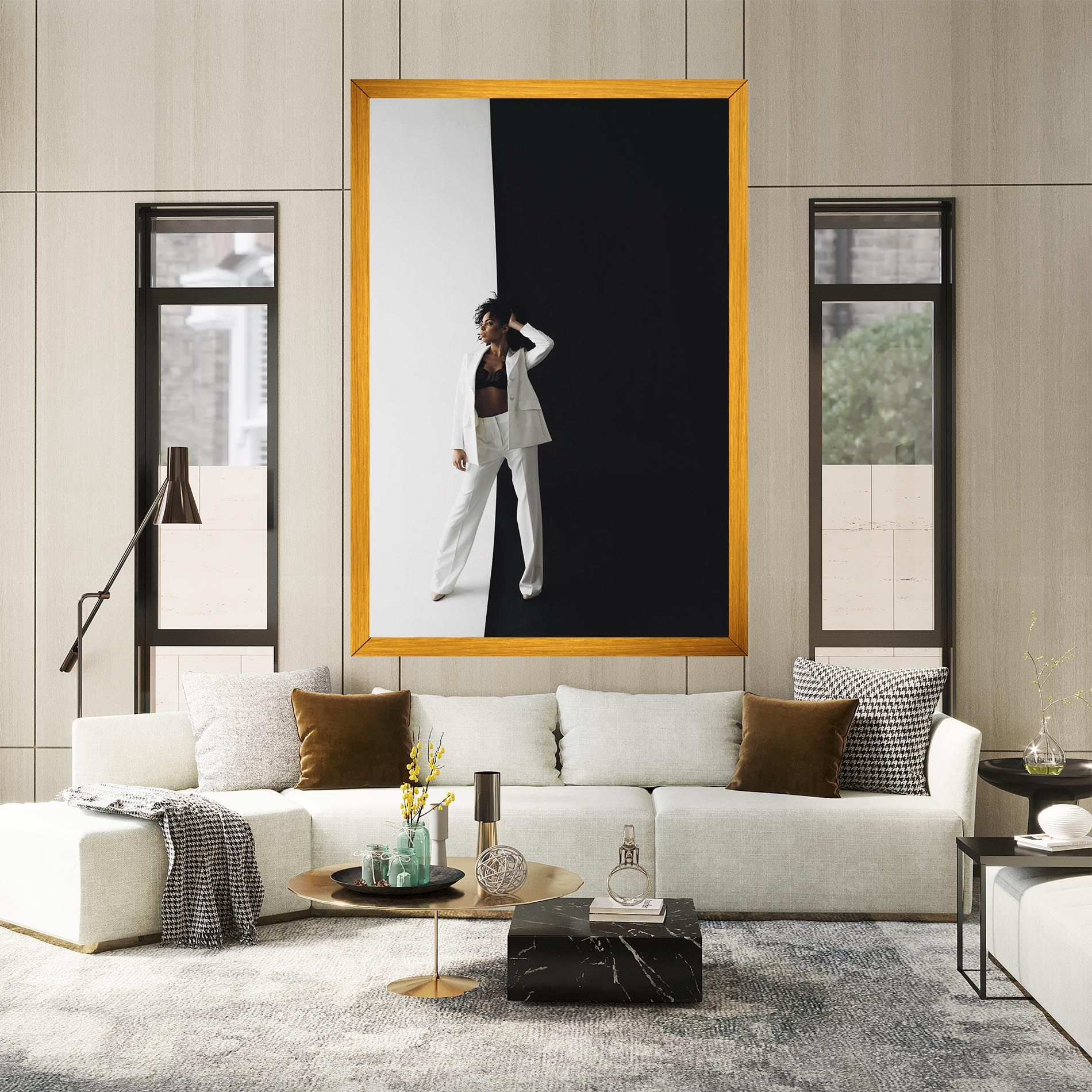 African Girl White Outfit mockup 2