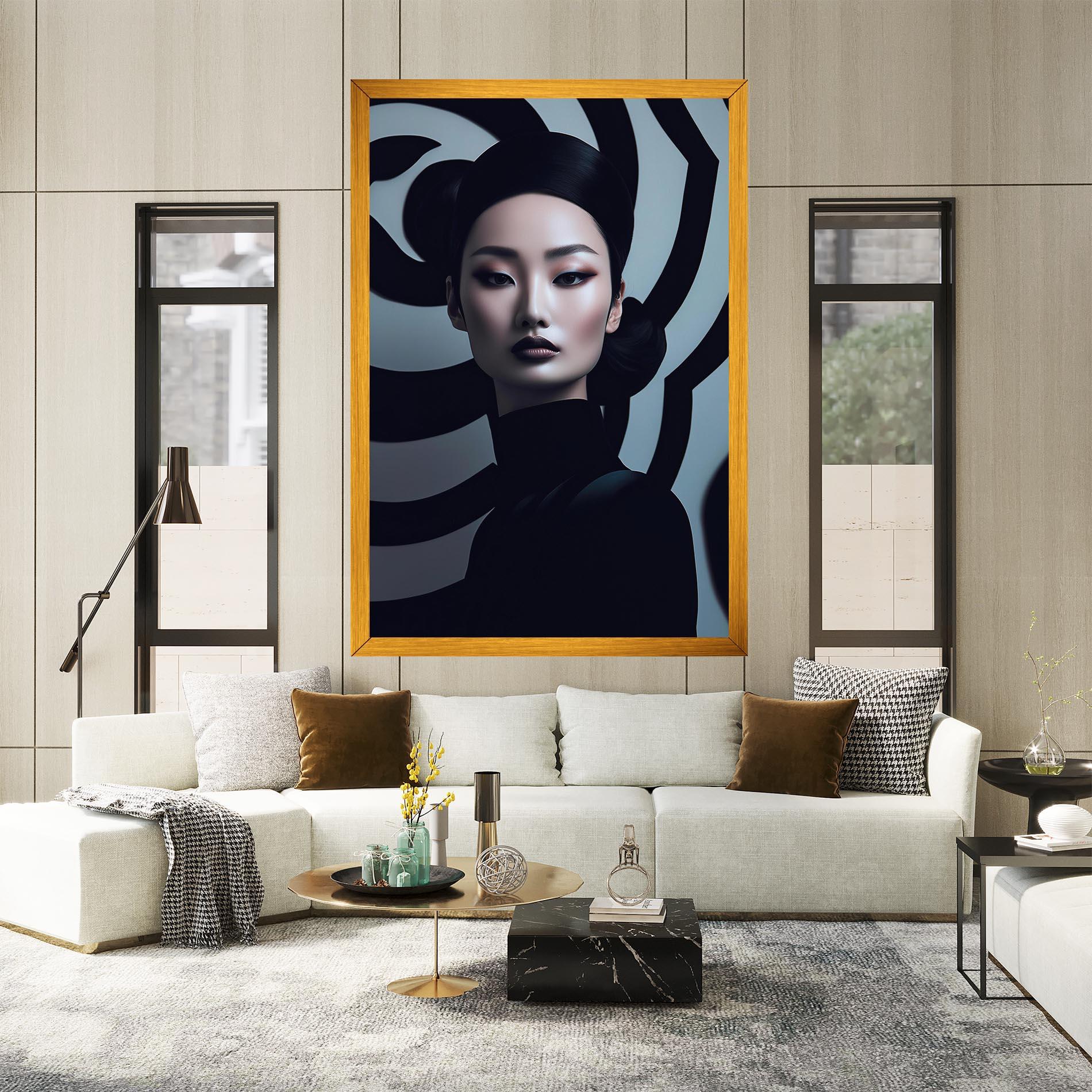 Leinwandbild Asiatic Black Outfit mockup 2