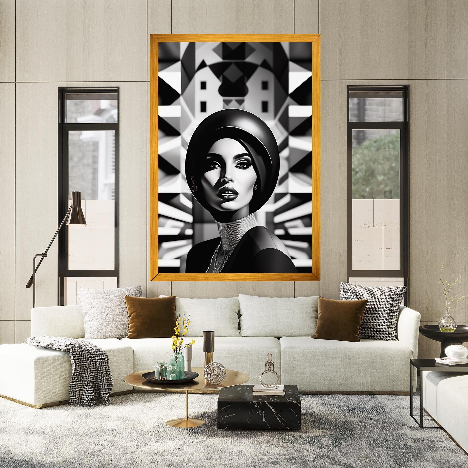 Leinwandbild Big Black Hat mockup 2