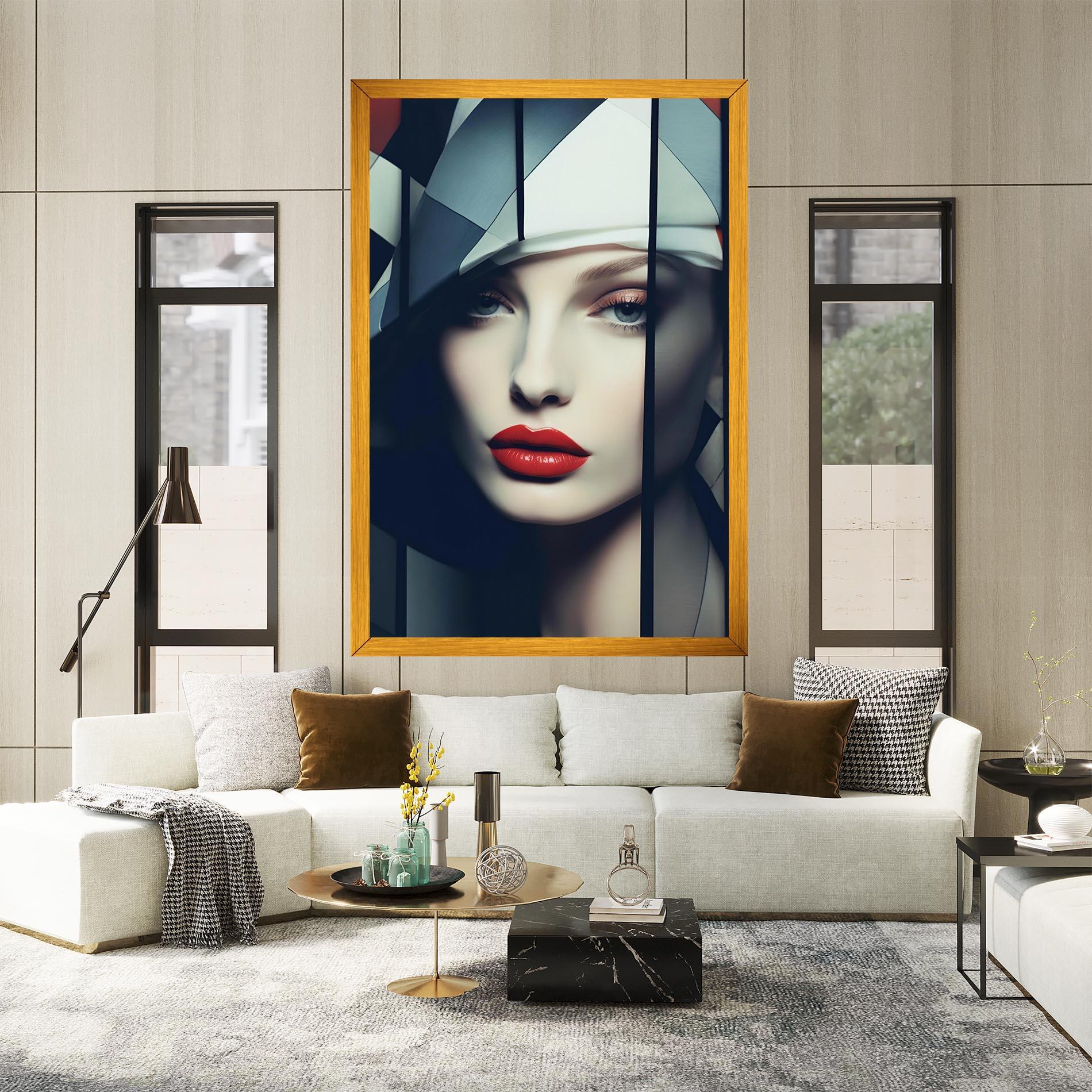 Leinwandbild Big Juicy Lips Woman mockup 2