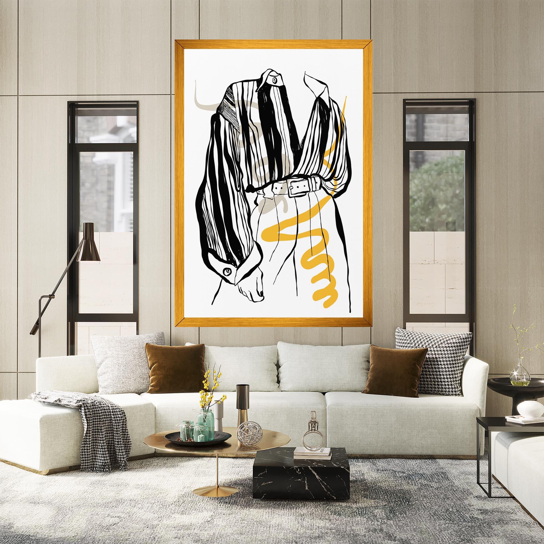 Leinwandbild Modern Outfit Line mockup 2