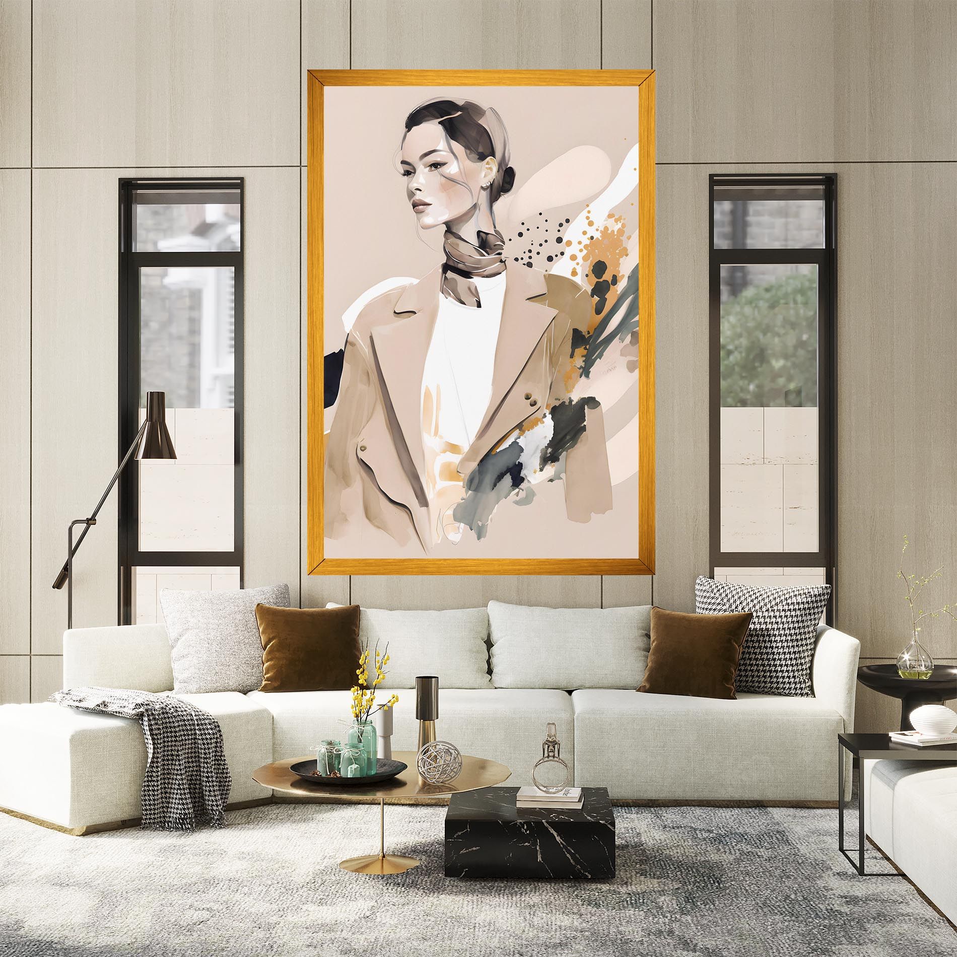 Watercolor Stylish Model mockup 2