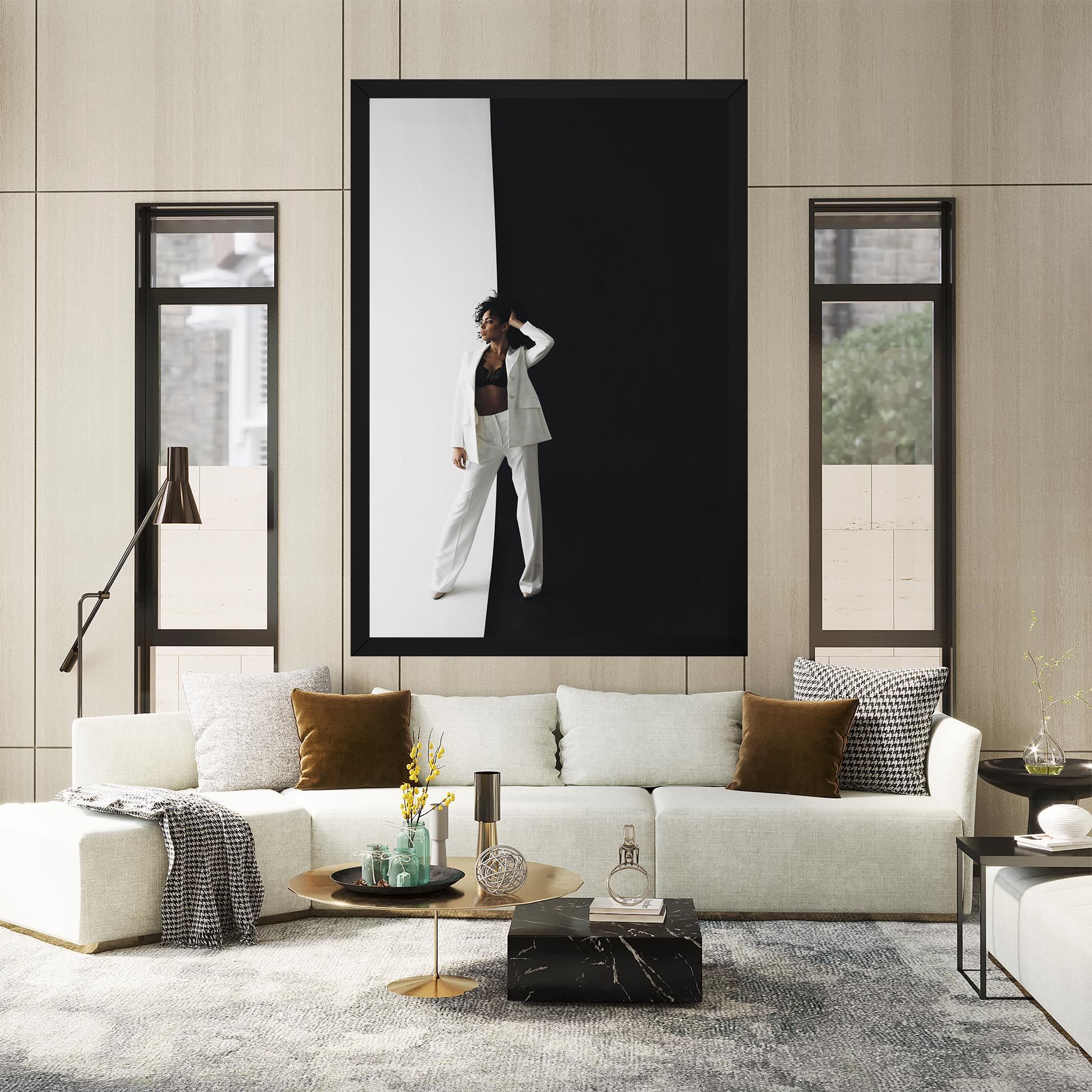 African Girl White Outfit mockup 2