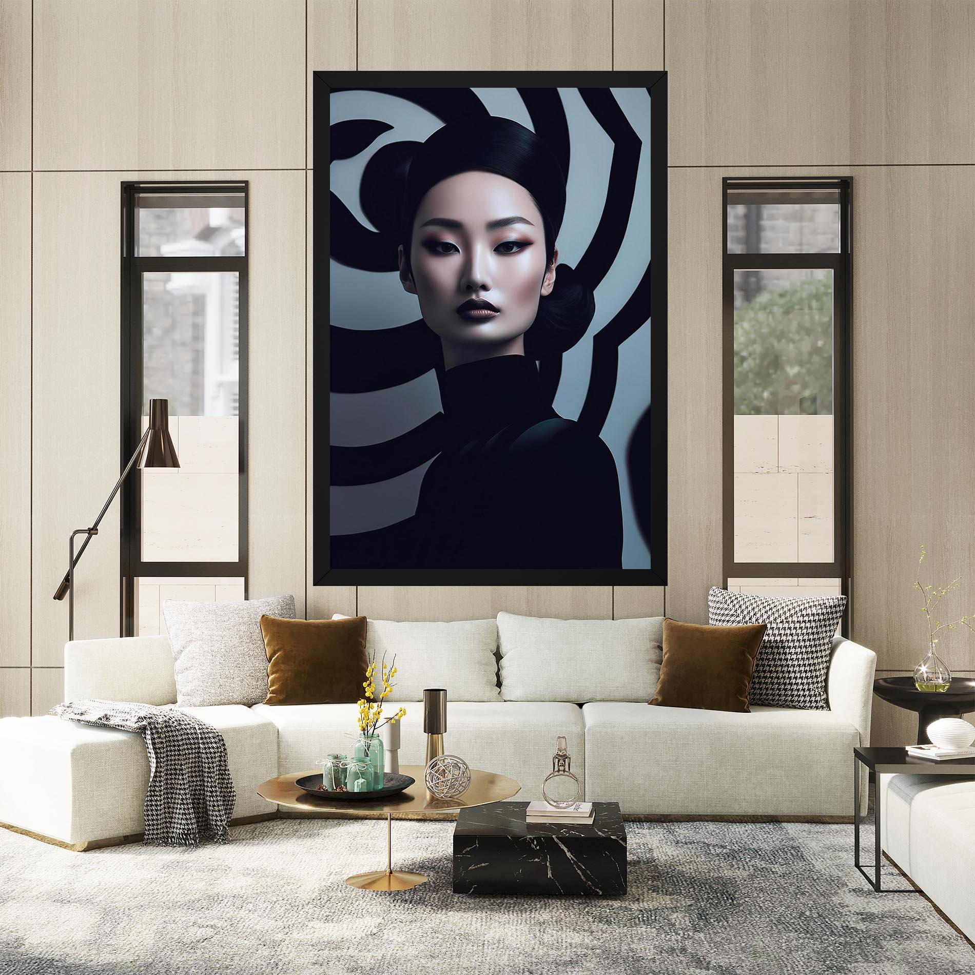 Leinwandbild Asiatic Black Outfit mockup 2