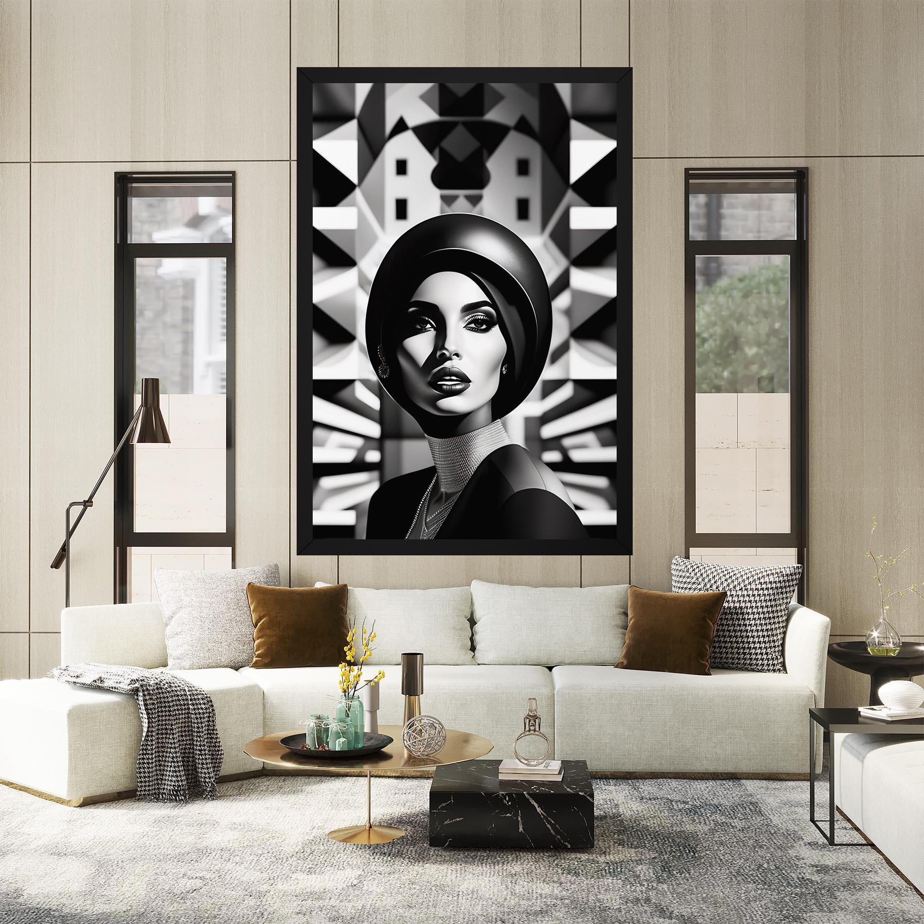 Leinwandbild Big Black Hat mockup 2