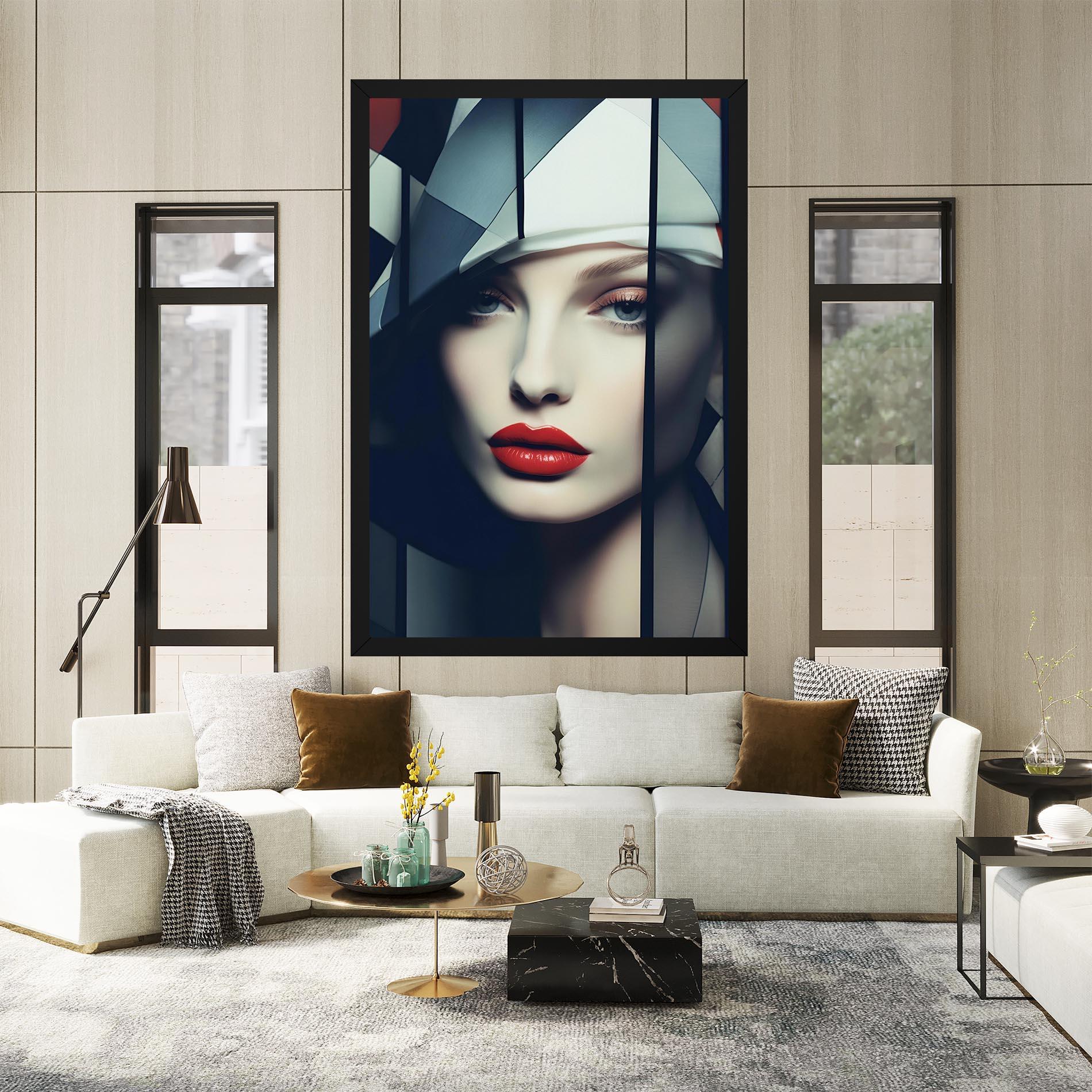 Leinwandbild Big Juicy Lips Woman mockup 2