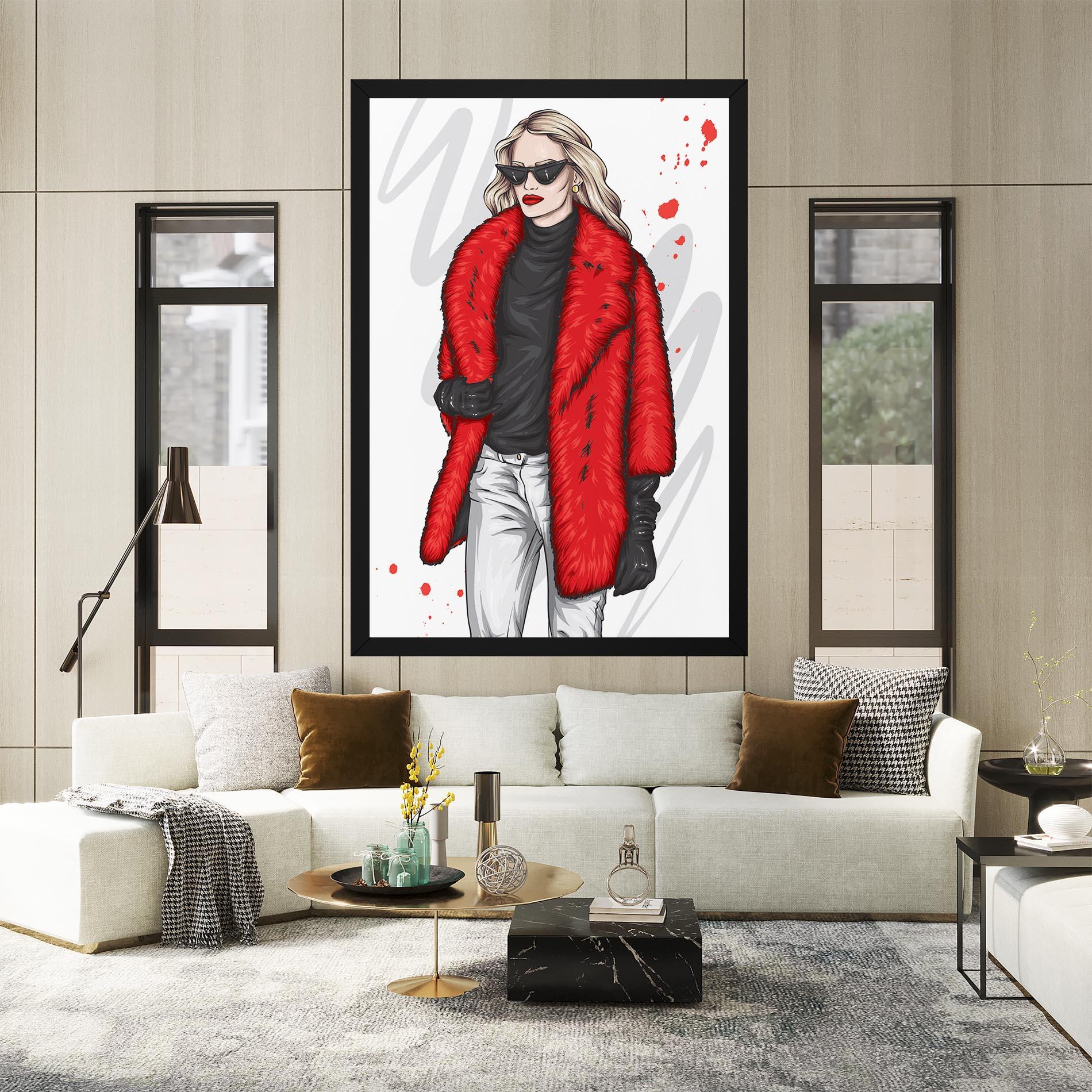 Leinwandbild Black Blouse Woman mockup 2