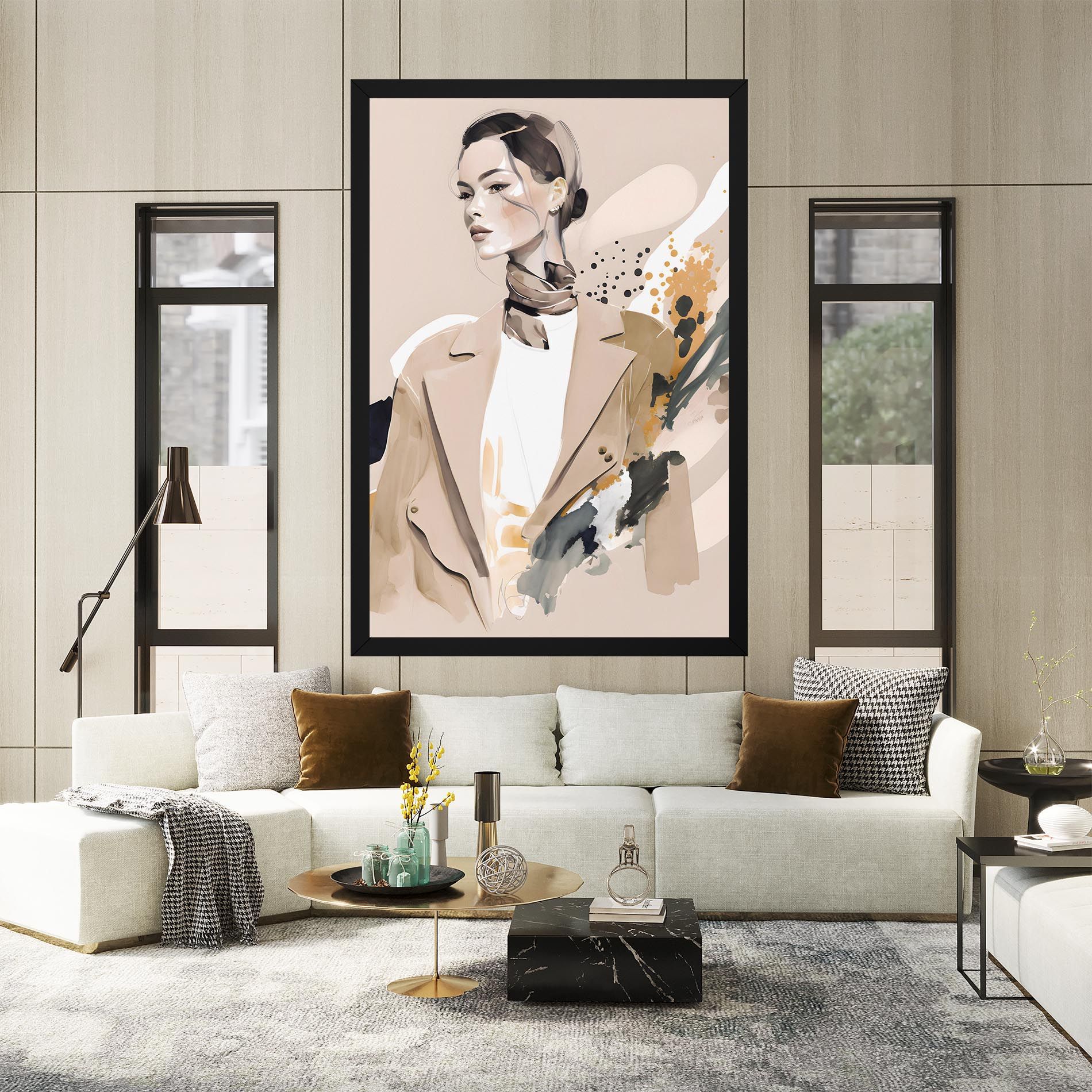 Watercolor Stylish Model mockup 2