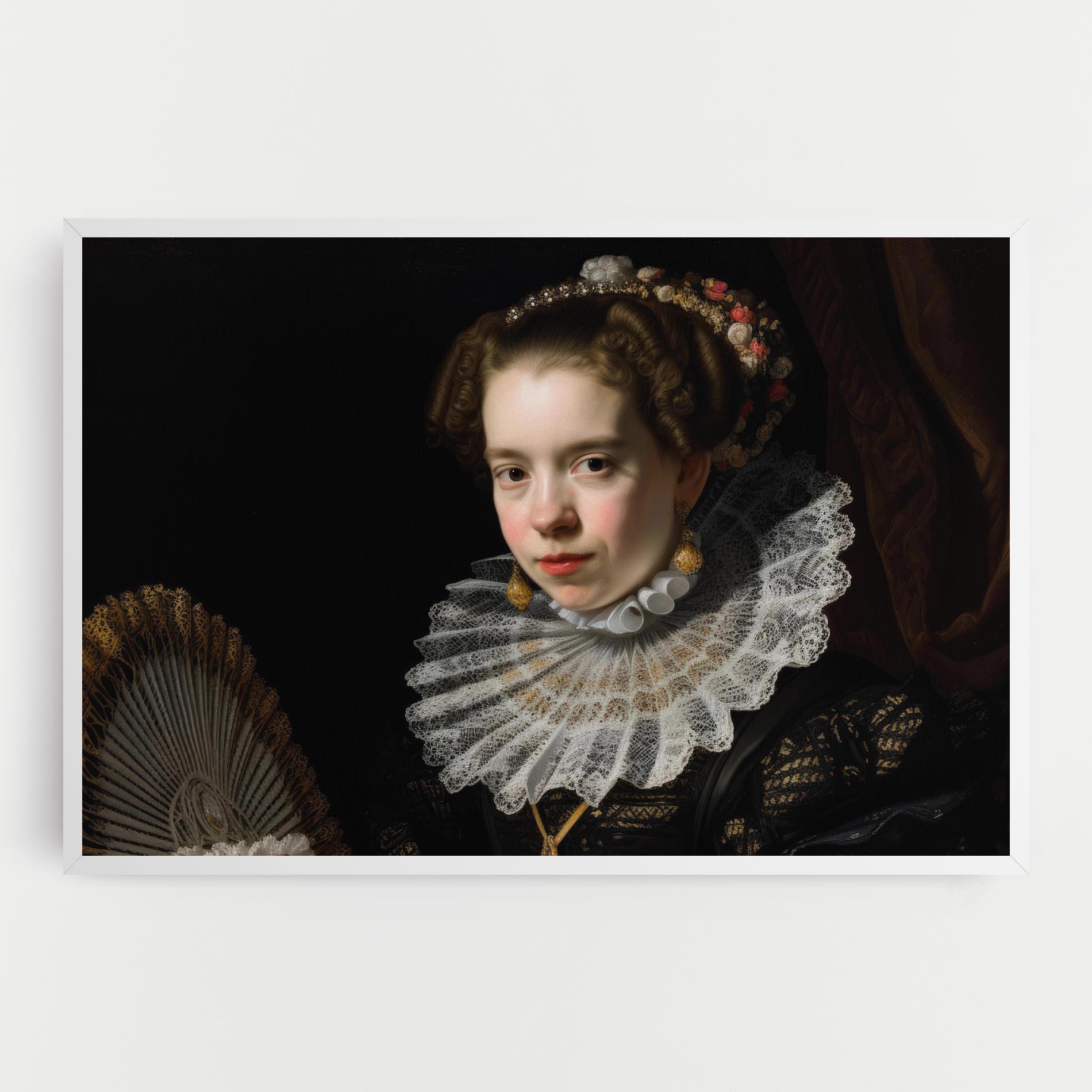 Leinwandbild Baroque Lady Portrait mockup 0