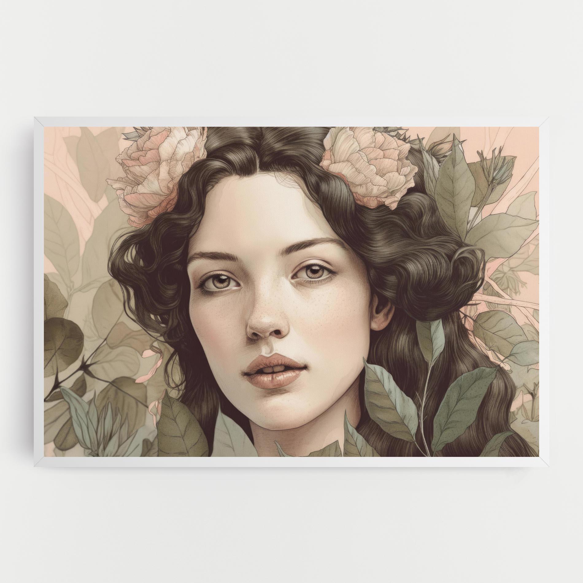 Leinwandbild Beautiful Vintage Portrait mockup 0