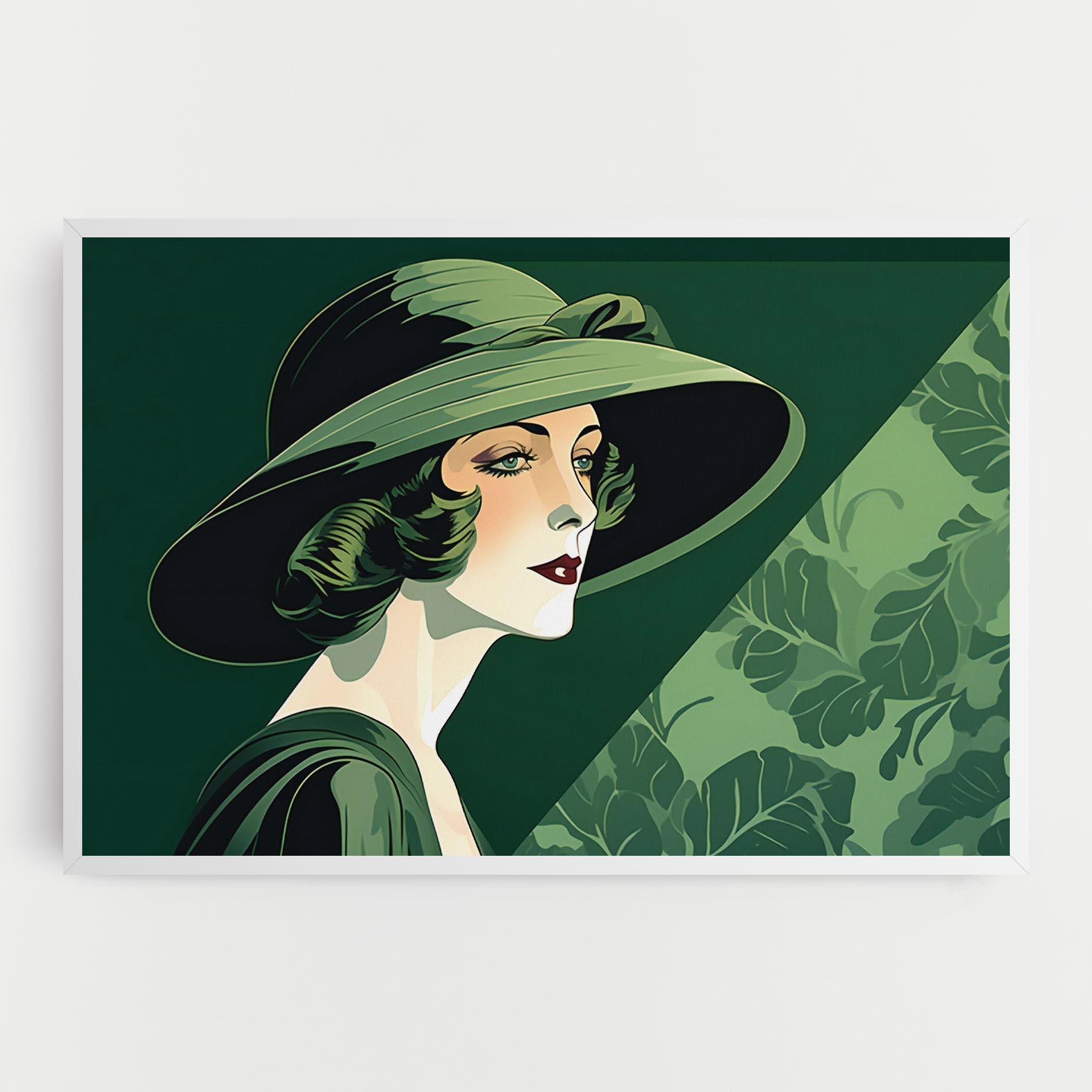 Leinwandbild Green Woman Painting mockup 0