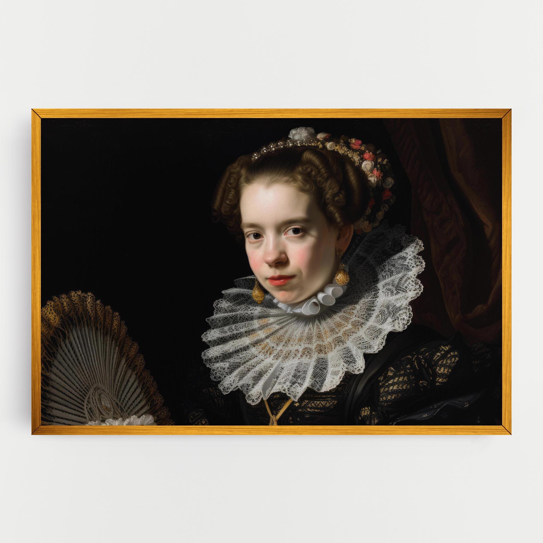 Leinwandbild Baroque Lady Portrait mockup 0