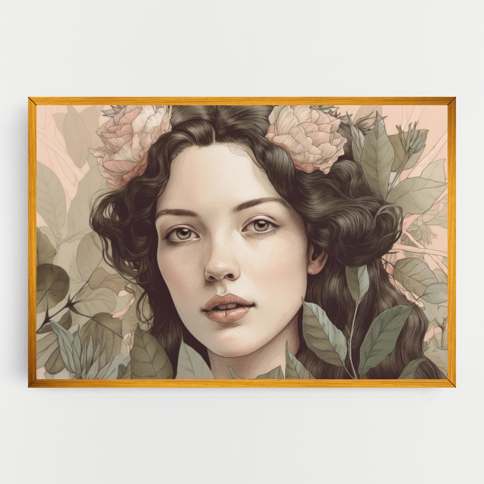 Leinwandbild Beautiful Vintage Portrait mockup 0