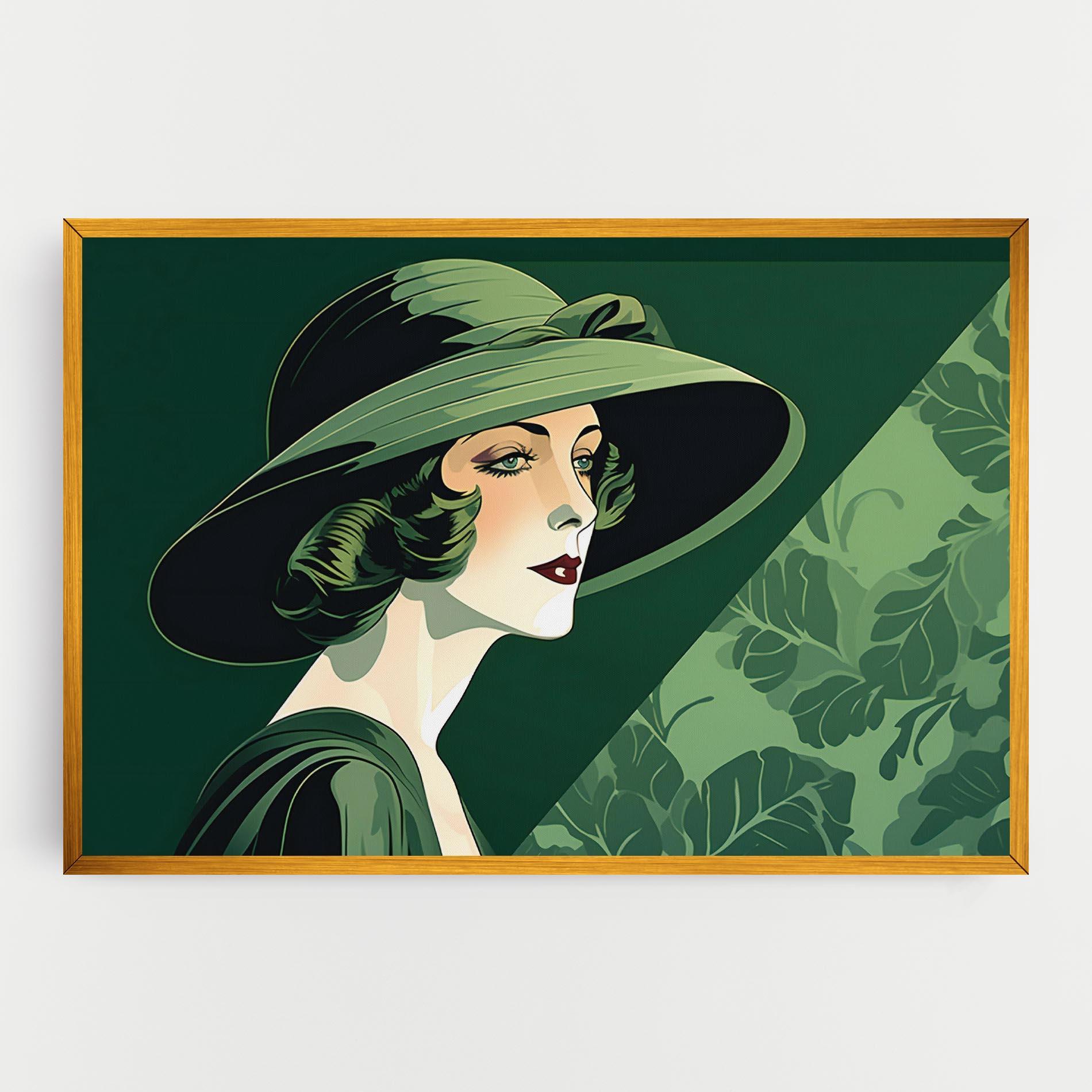Leinwandbild Green Woman Painting mockup 0