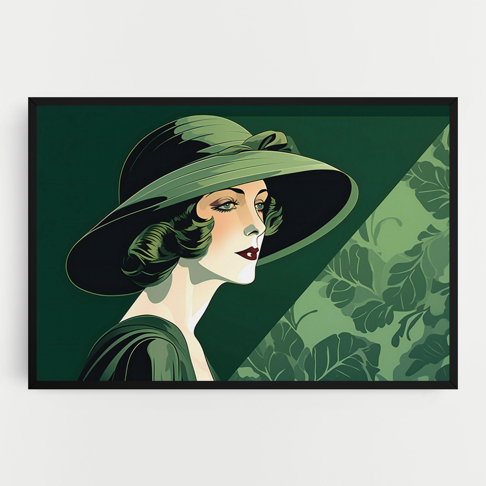 Leinwandbild Green Woman Painting mockup 0